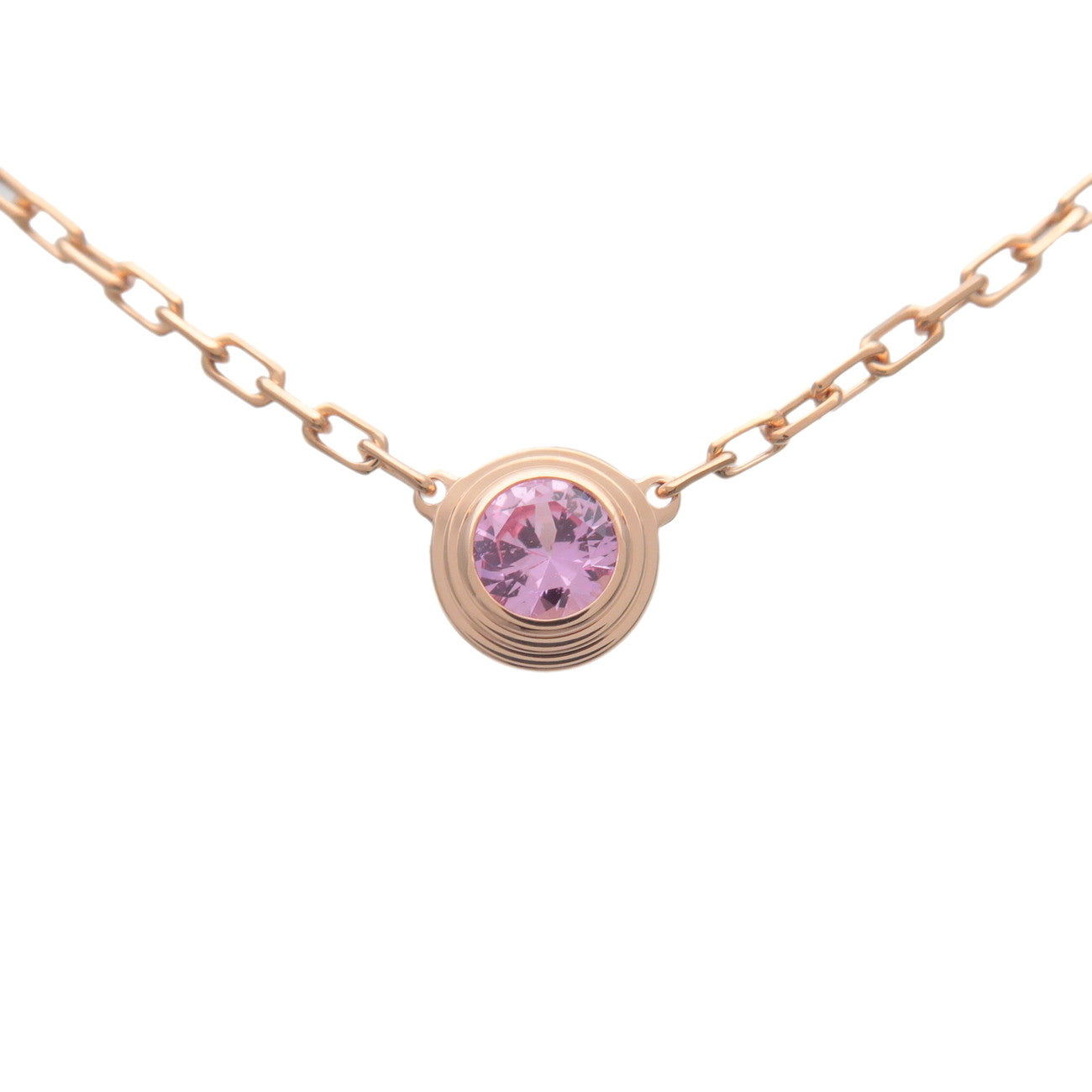 Cartier Saphir Legere 1P Pink Sapphire Necklace 750PG Rose Gold