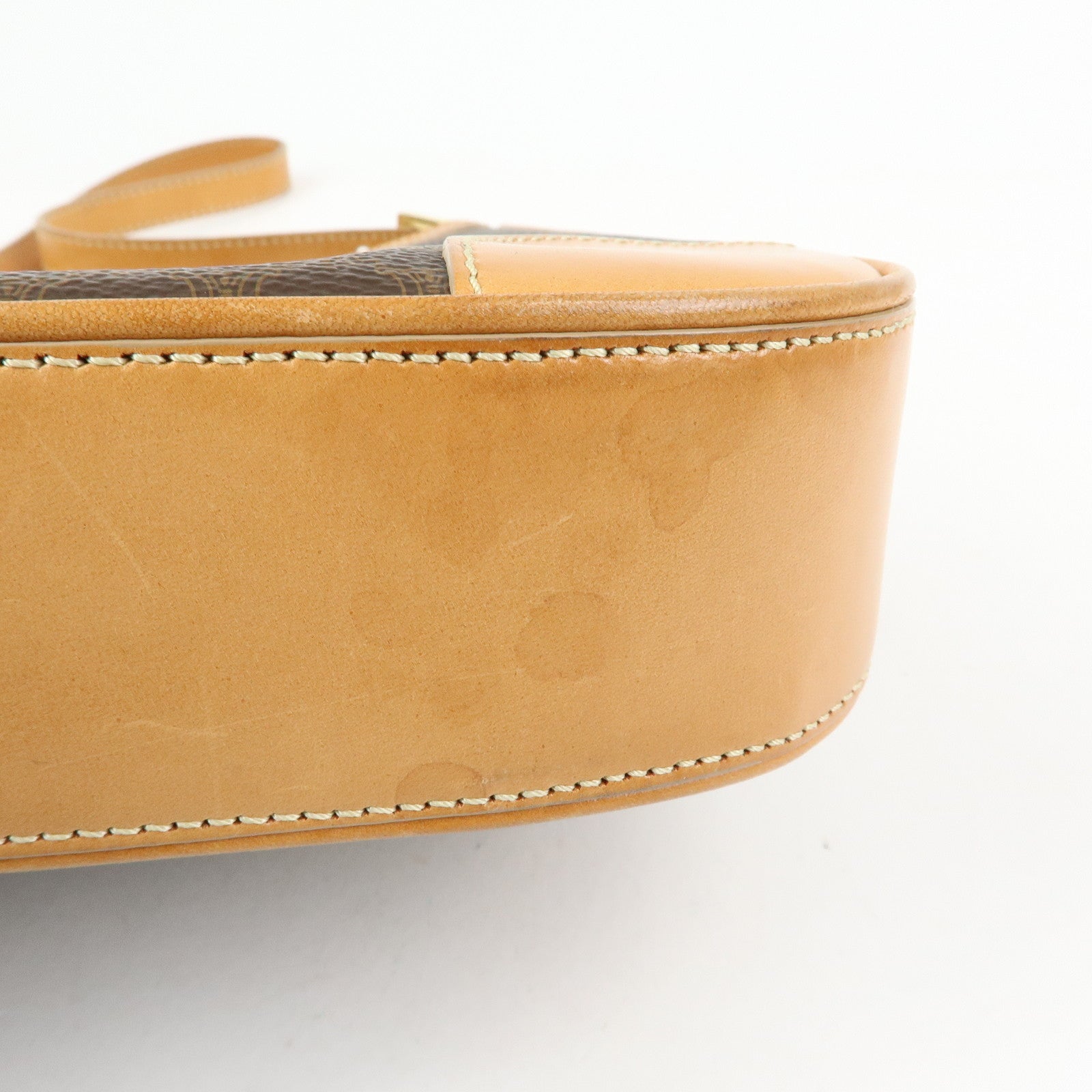 CELINE Macadam PVC Leather Shoulder Bag Hand Bag Brown