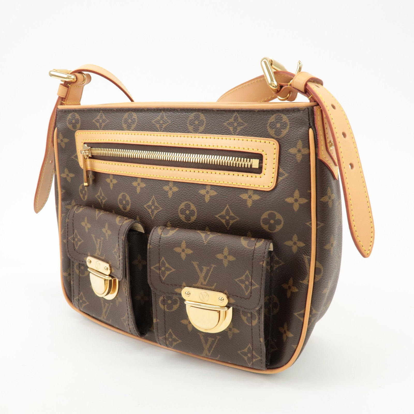 Louis Vuitton Monogram Hudson GM Shoulder Bag Brown M40045 Used