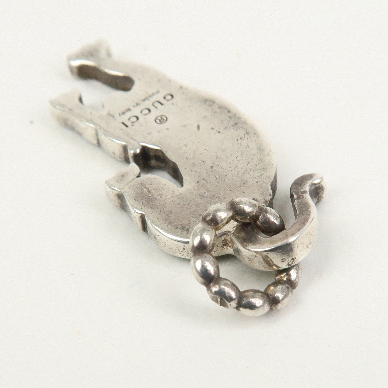 GUCCI Tiger Motif Pendant Top SV925 Silver Green