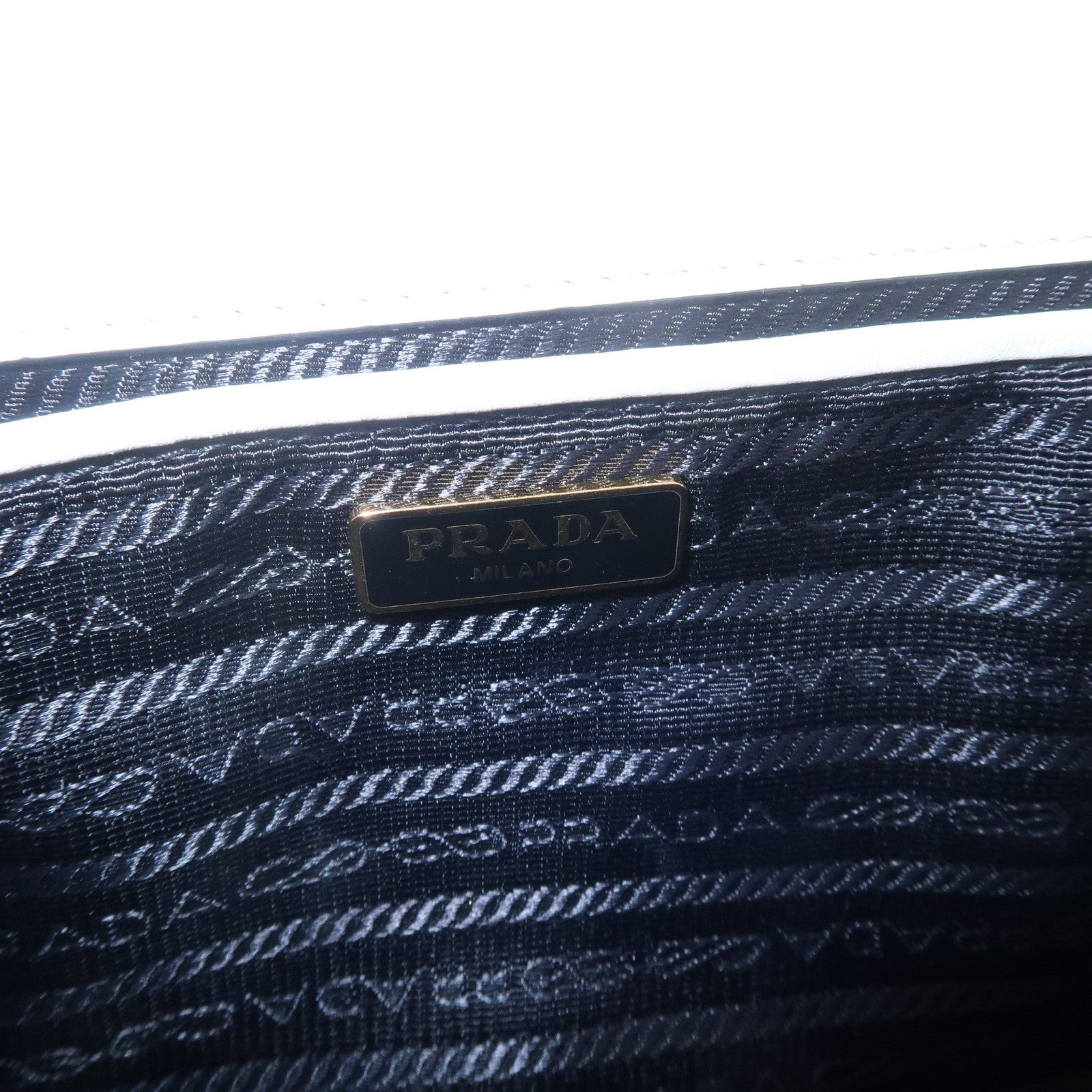 PRADA Triangle Logo Saffiano Leather Chain Shoulder Bag 1BD200