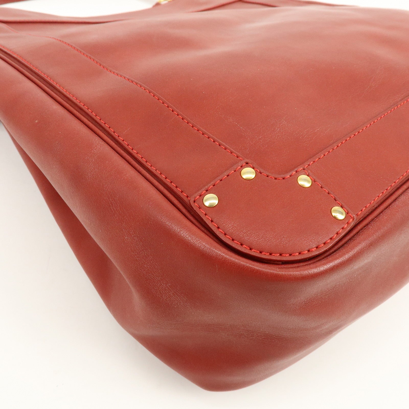 Chloe Eden Leather Shoulder Bag Hand Bag Tote Bag Red