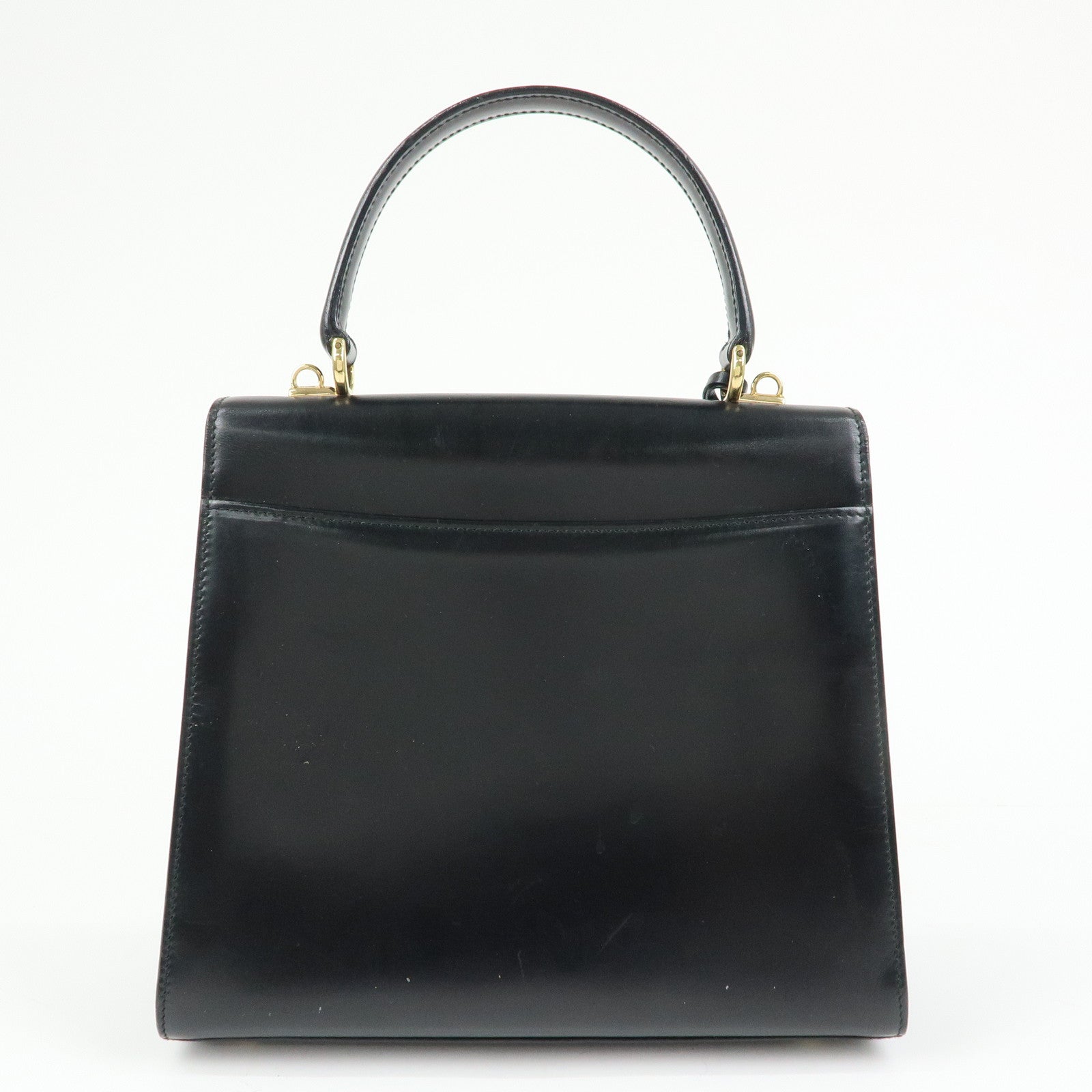 GUCCI Lady Lock Calf Leather 2Way Hand Bag Black