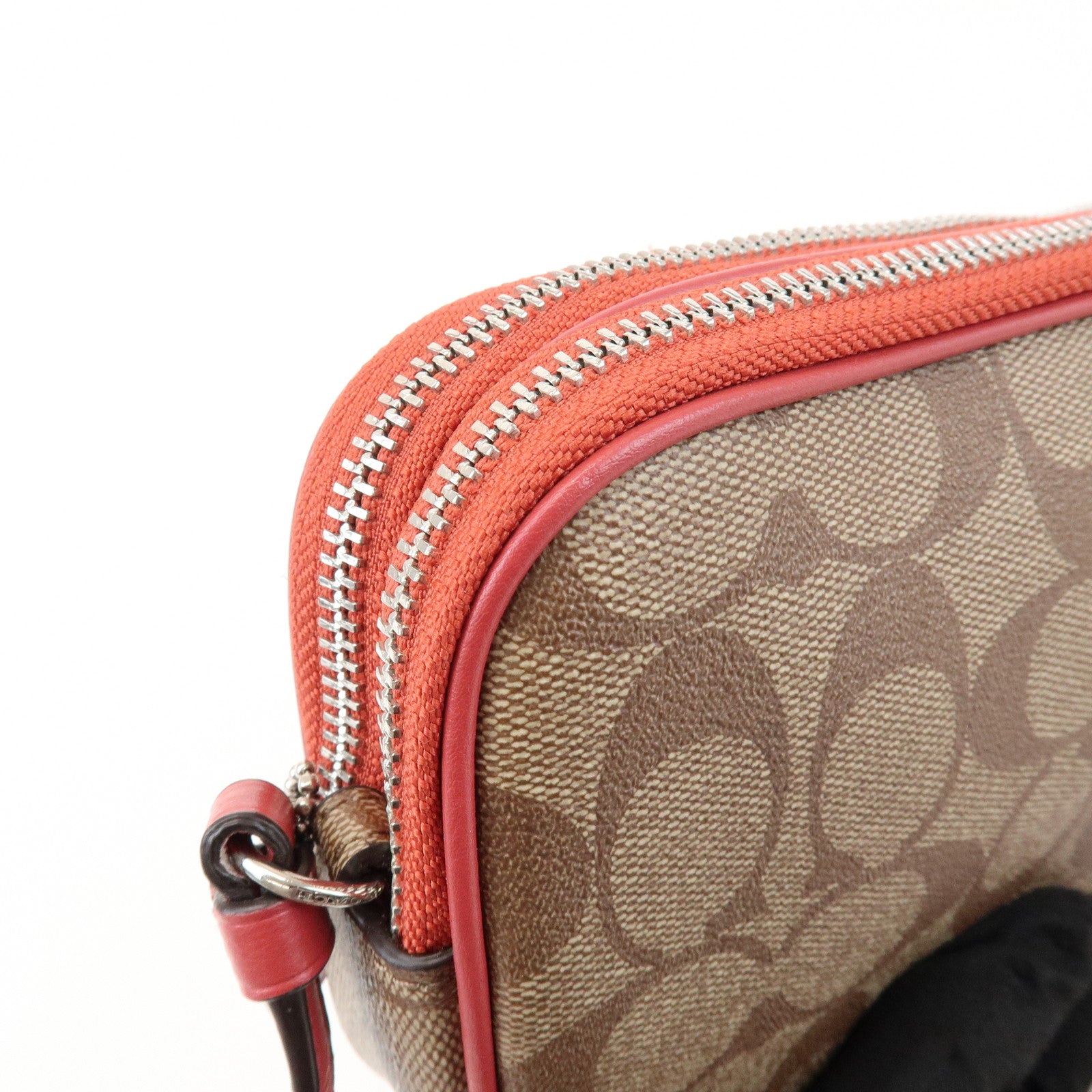 COACH Signature Pacman Collaboration Shoulder Bag Brown Red