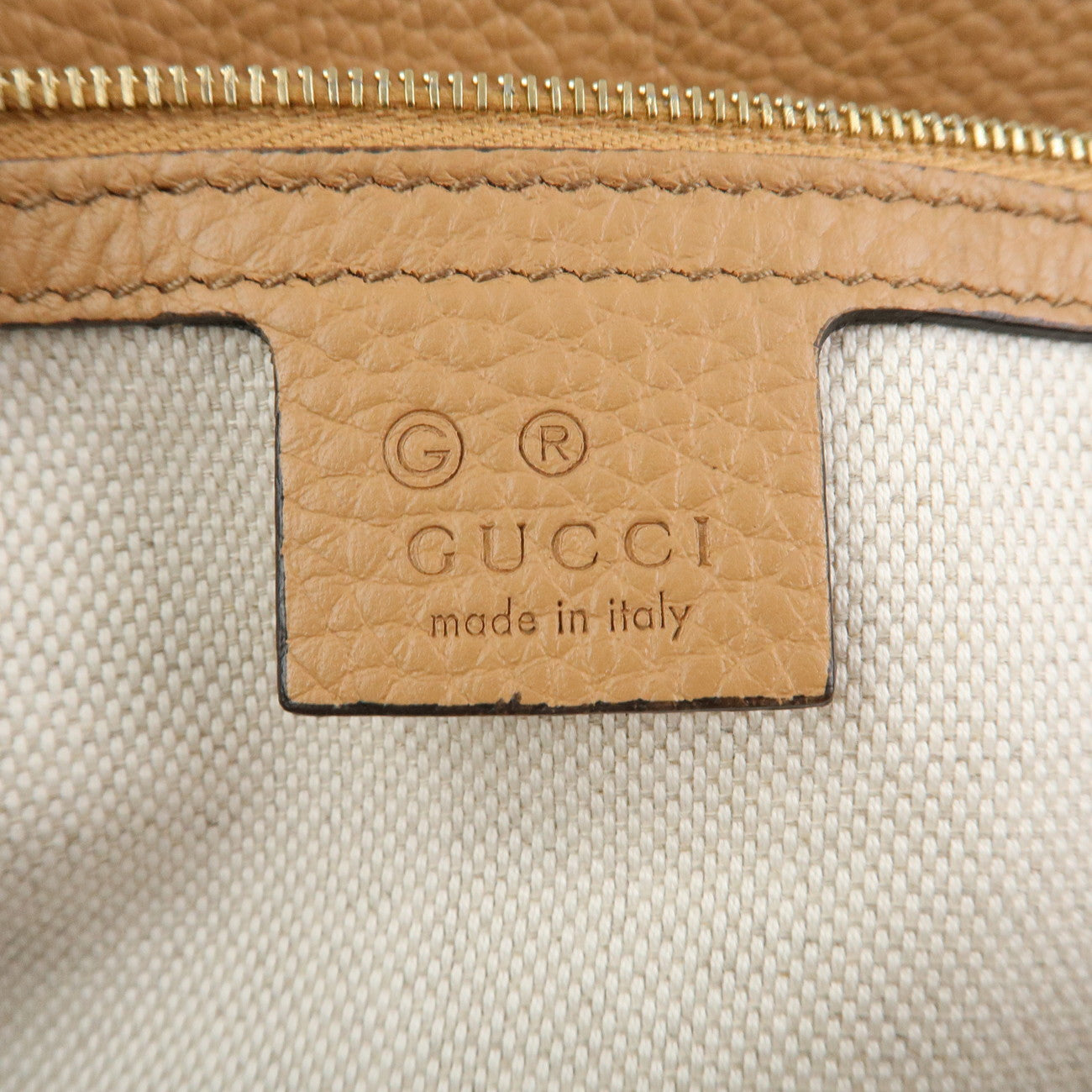 GUCCI SOHO Leather Chain Tote Bag Shoulder Bag Light Brown 536196