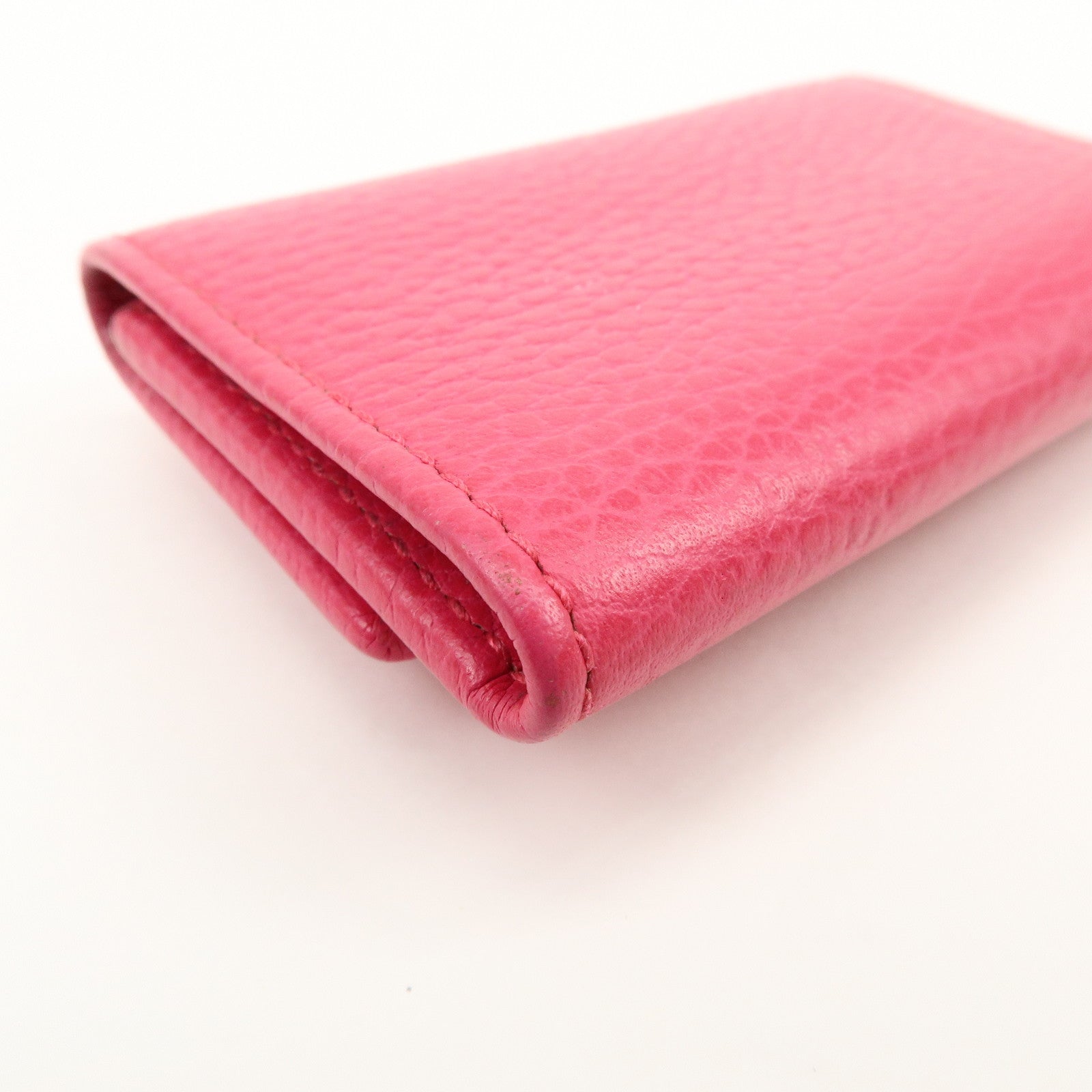 GUCCI GG Marmont Leather 6 Rings Key Case Key Holder Pink 456118