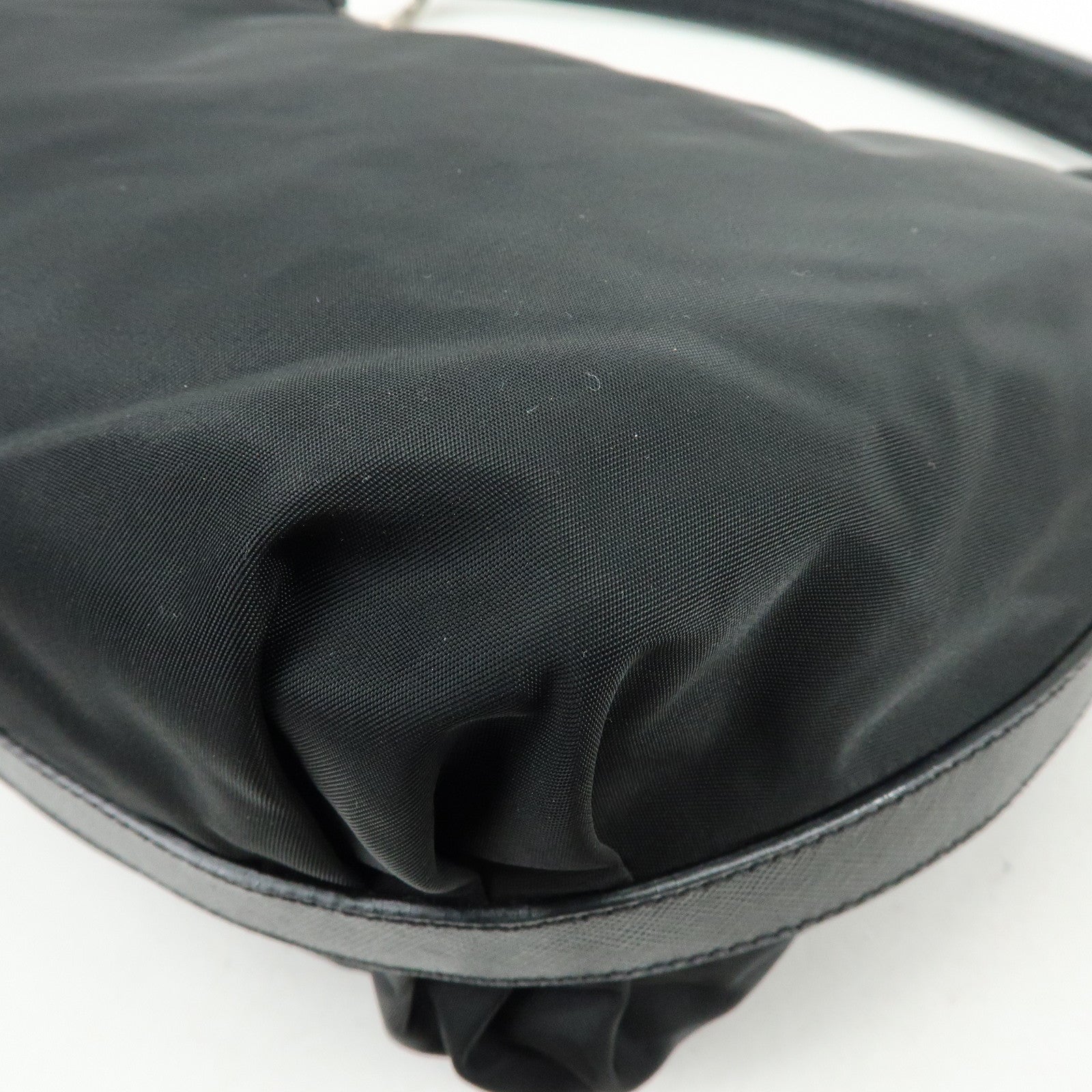 PRADA Triangle Logo Nylon Saffiano Leather Shoulder Bag BR3332