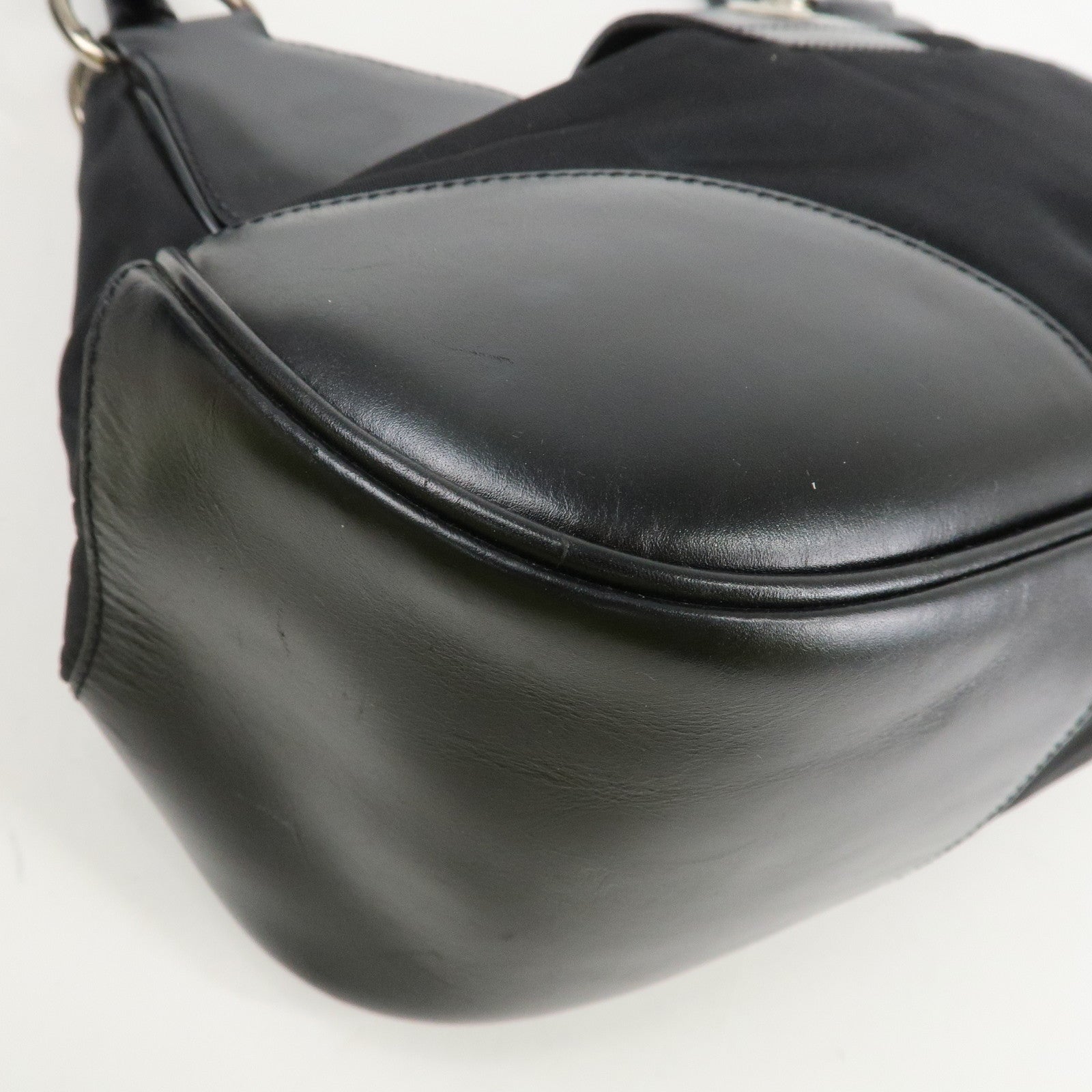 PRADA Moon Silhouette Shoulder Bag Hand bag Black Silver HDW BR0828 Used