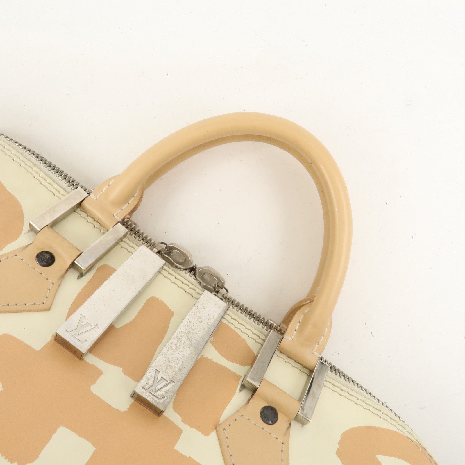 Louis Vuitton Graffiti Alma Horizontal Leather Hand Bag Beige M92176