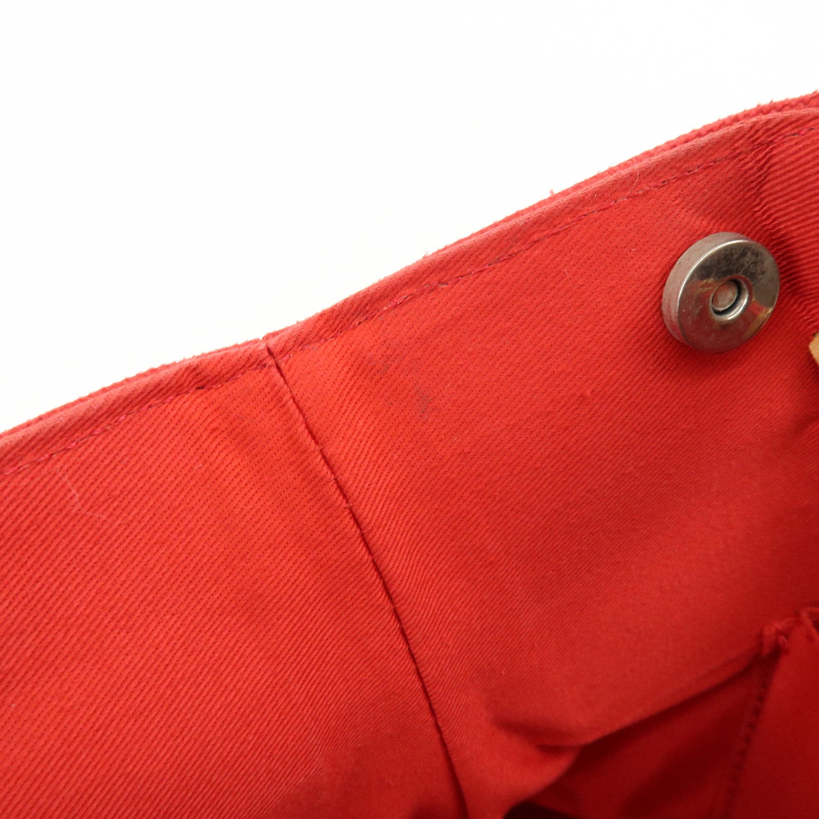 BURBERRY Blue Label Cotton Leather Hand Bag Tote Bag Red