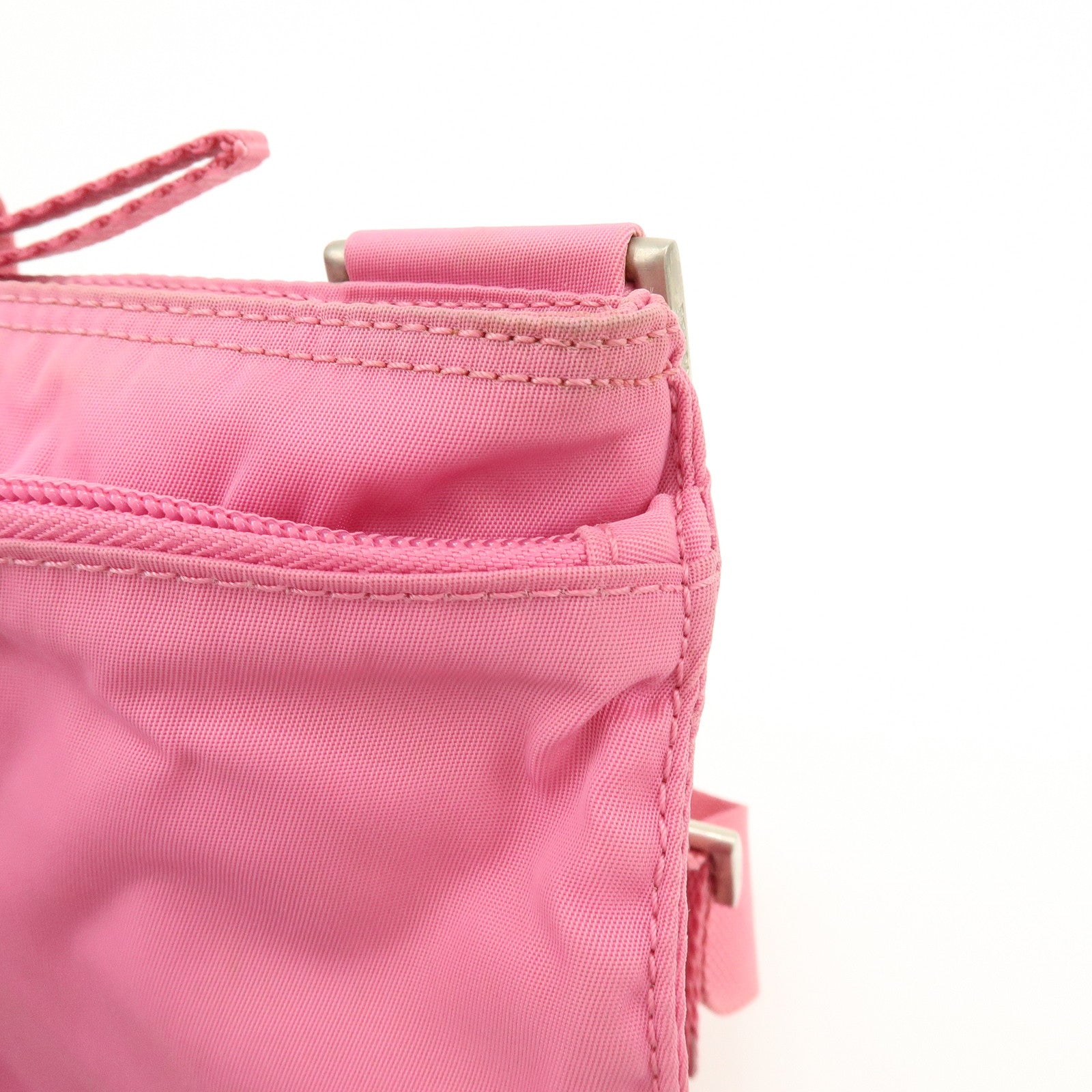 PRADA Triangle Logo Nylon Shoulder Bag Crossbody Bag Pink