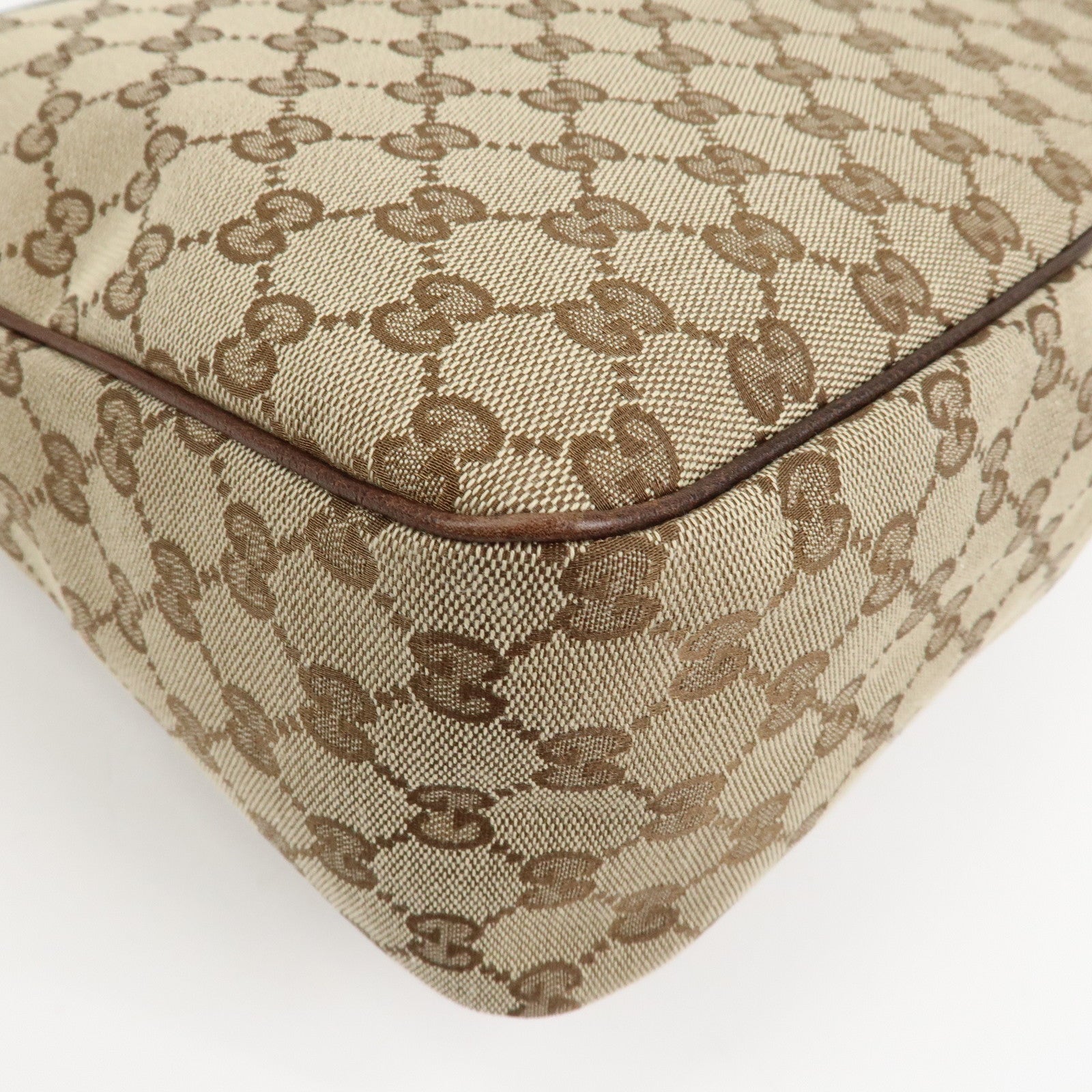 GUCCI Front Pocket Shoulder Bag Hand Bag Brown 153025