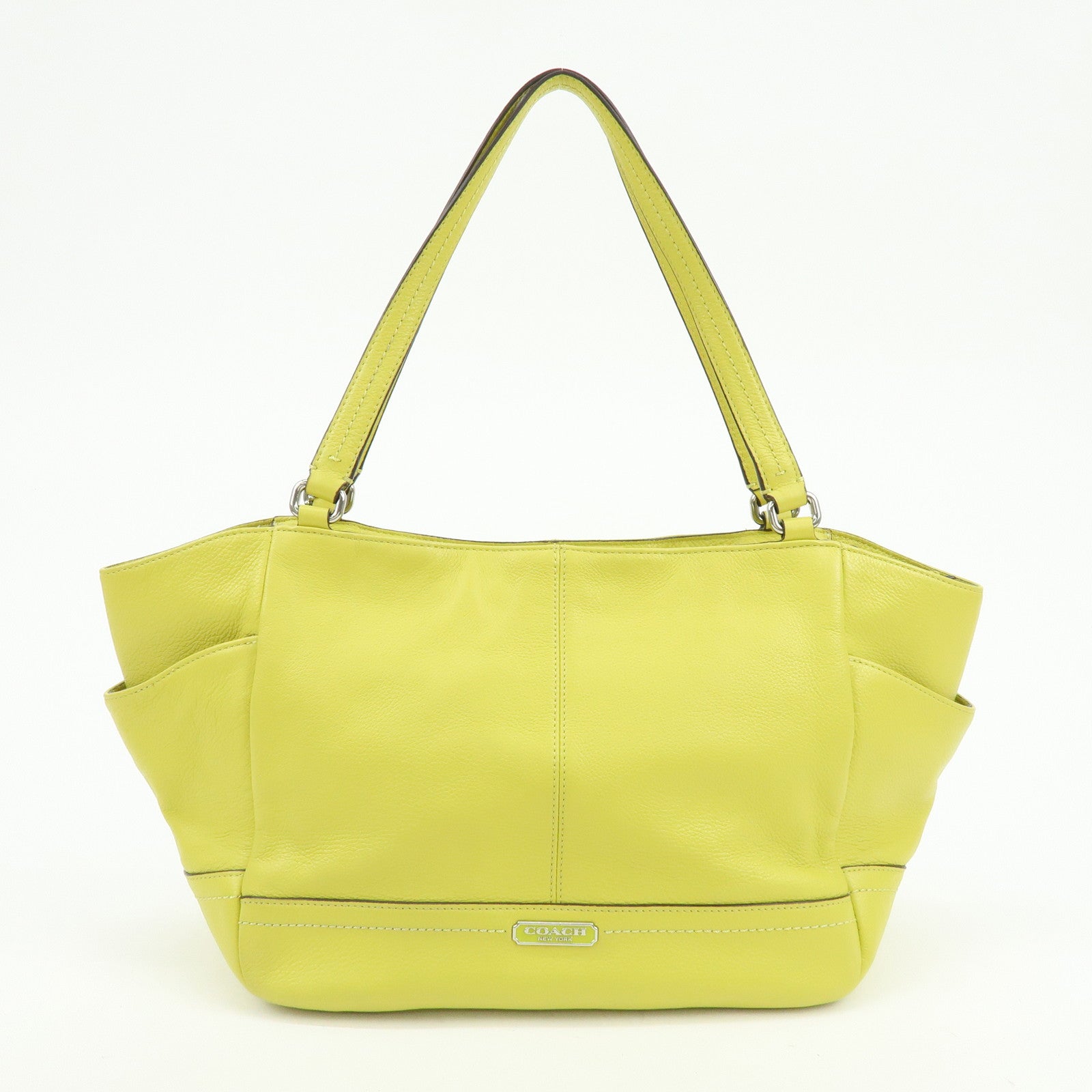 COACH Parker Leather Tote Bag Shoulder Bag Yellow
