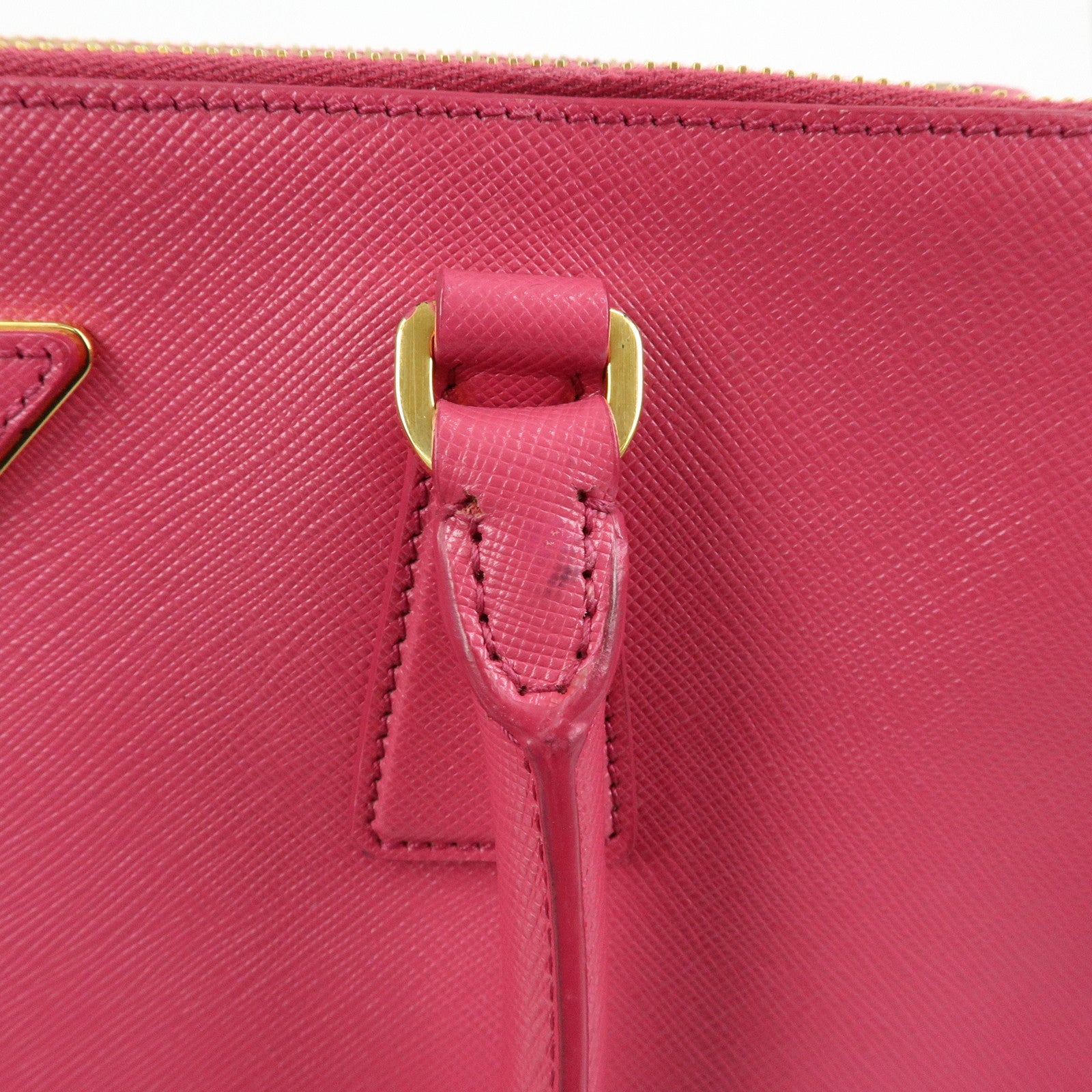 PRADA Triangle Logo Saffiano Leather 2Way Hand Bag Pink BN1801
