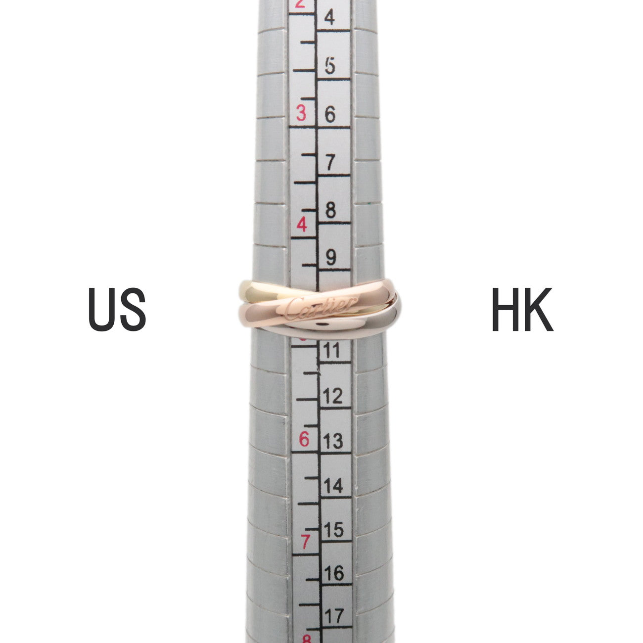 Cartier Trinity Ring SM K18 750YG/WG/PG #48 US4.5 EU48 HK10