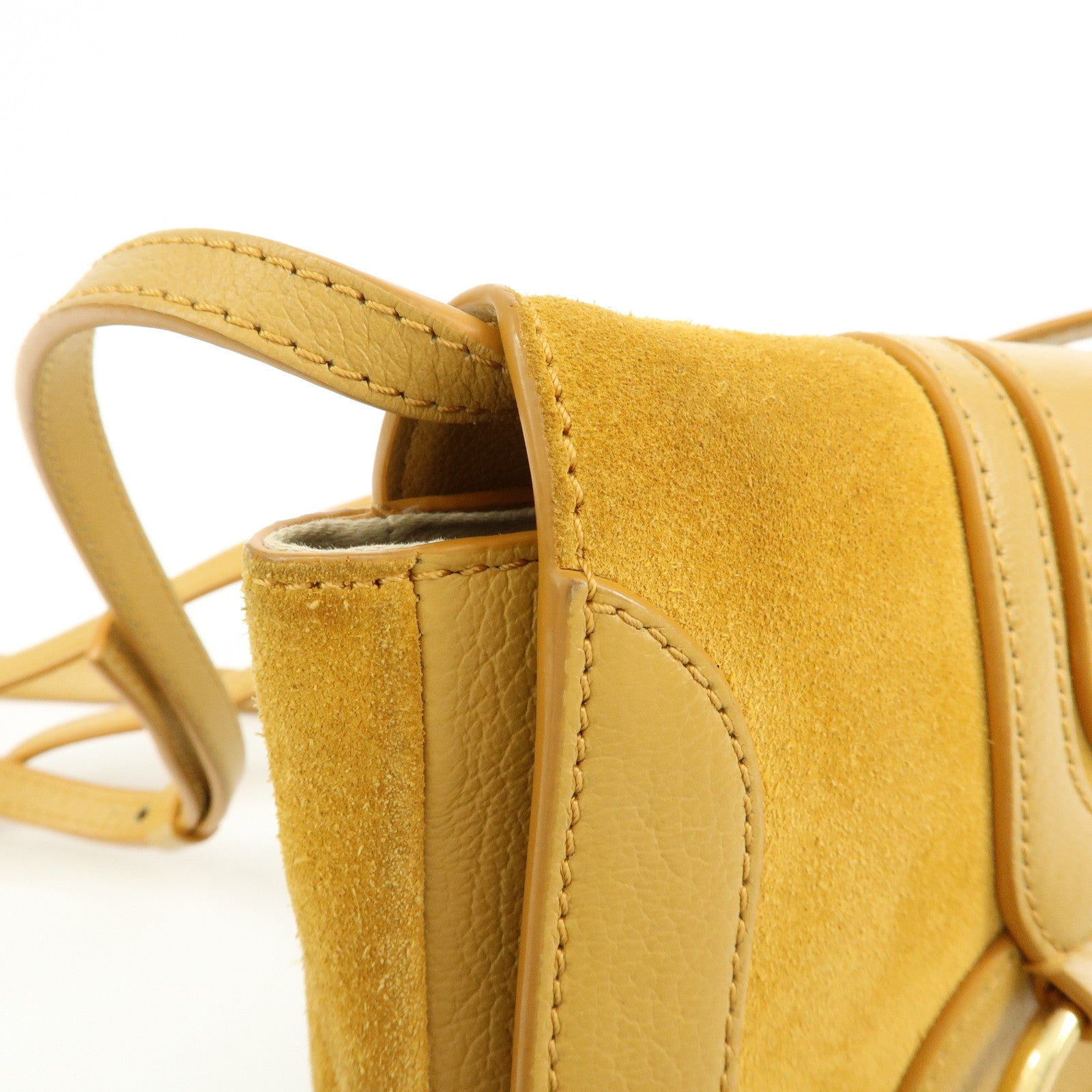 Chloe See by Chloe Suede Joan Leather Shoulder Bag Mustard