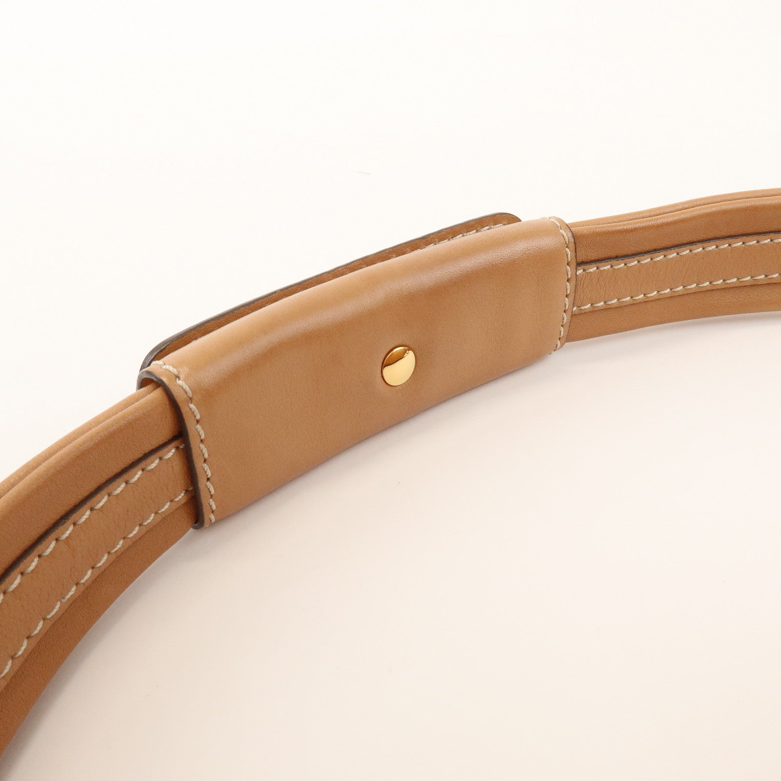 TOD'S Leather Hand Bag Shoulder Bag Circle Lock Light Brown