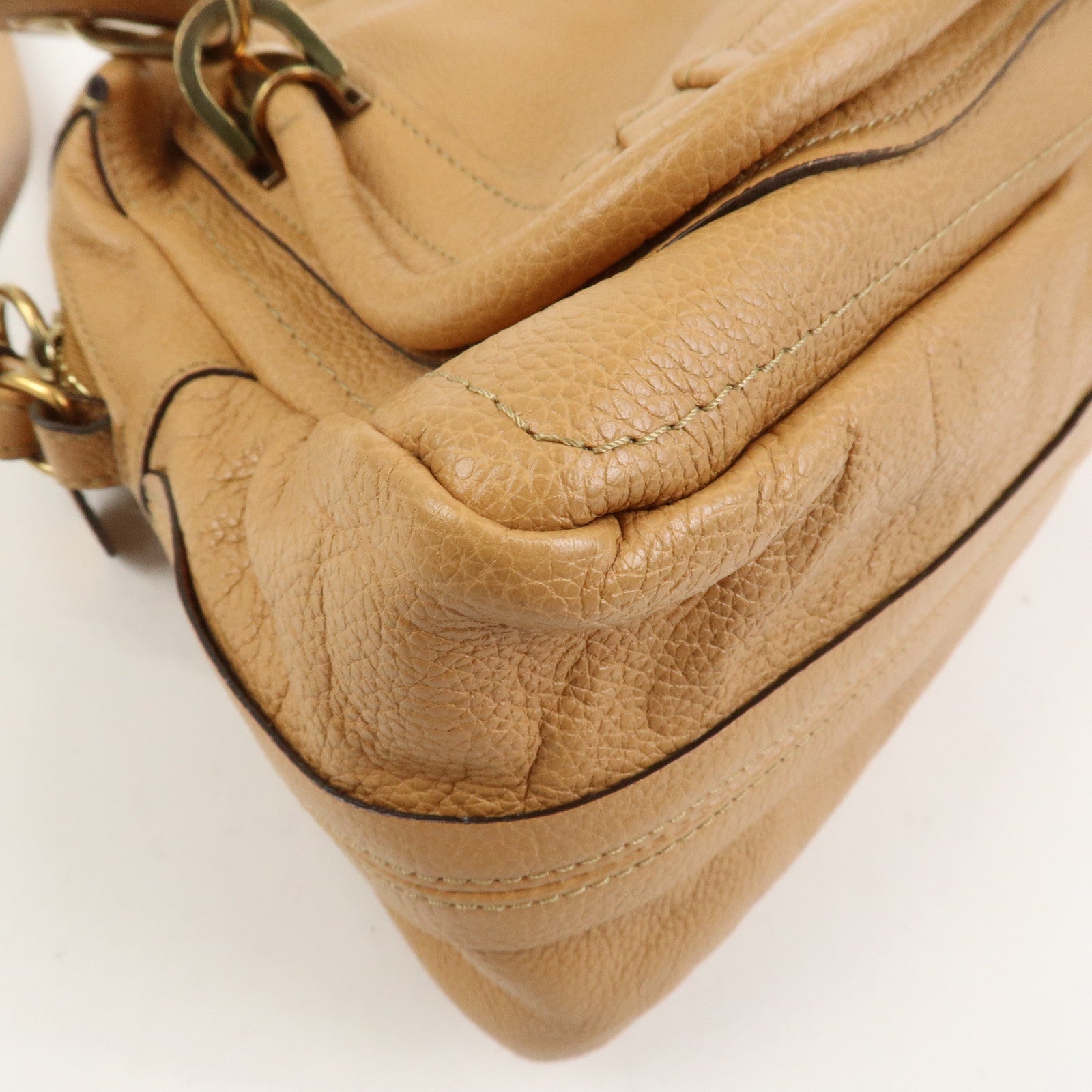 Chloe Paraty Leather 2Way Bag Shoulder Bag Hand Bag Brown