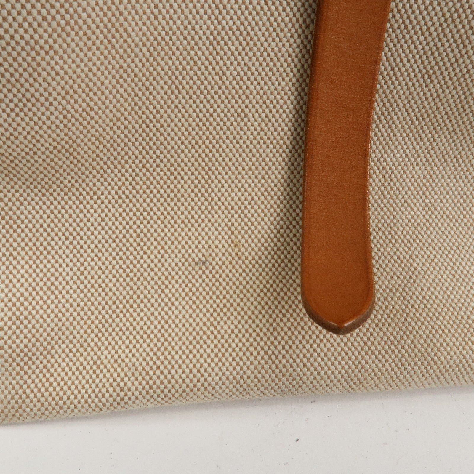 HERMES Etriviere Elan Toile H Leather Tote Bag Natural Brown