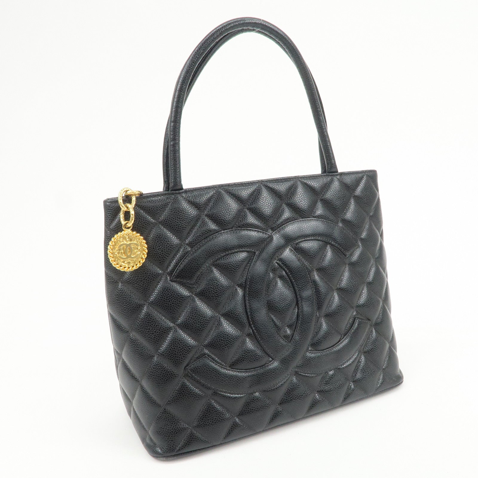 CHANEL Matelasse COCO Mark Medallion Tote Bag Hand Bag A01804