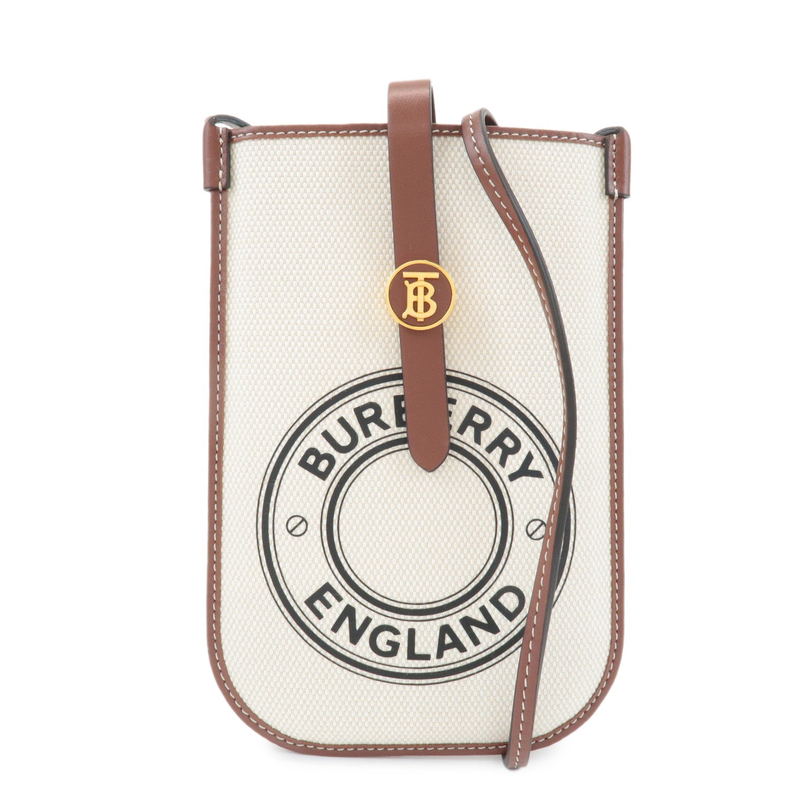 BURBERRY ANNE Phone CB Canvas Leather Smart Phone Shoulder Bag