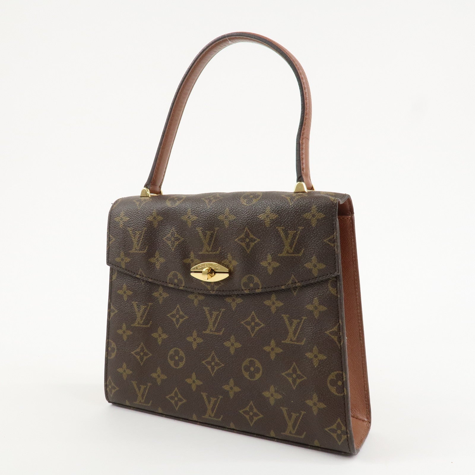 Louis Vuitton Monogram Canvas Malesherbes Hand Bag Brown M51379 Used