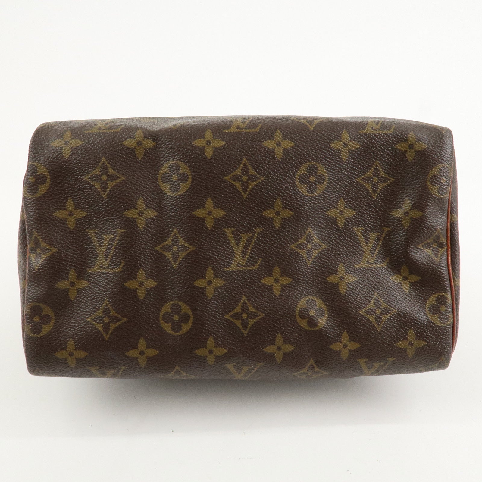 Louis Vuitton Monogram Canvas Leather Speedy 25 Boston Bag M41528