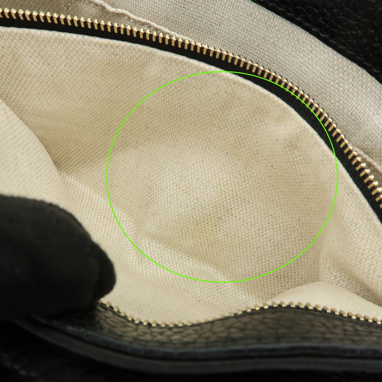 GUCCI SOHO Calf Leather Chain Shoulder Crossbody Bag Black 536224