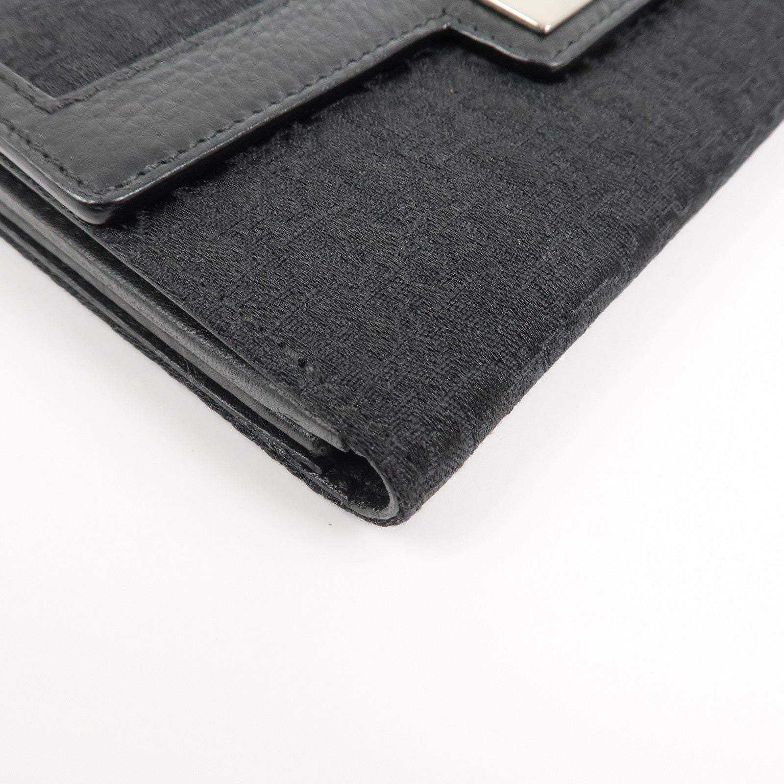 Christian Dior Trotter Canvas Leather Long Wallet Black