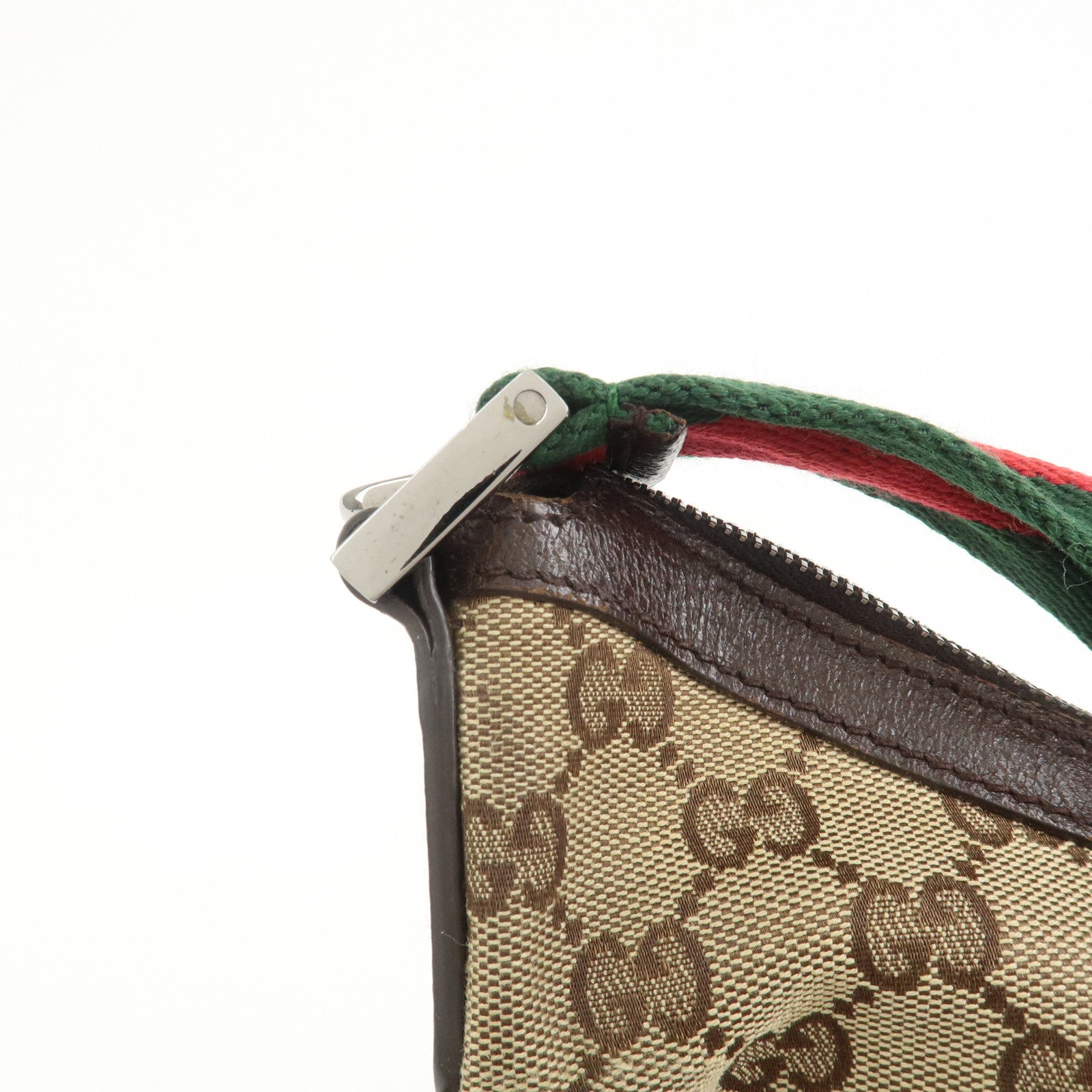 GUCCI Sherry GG Canvas Leather Shoulder Bag Beige Brown 181092