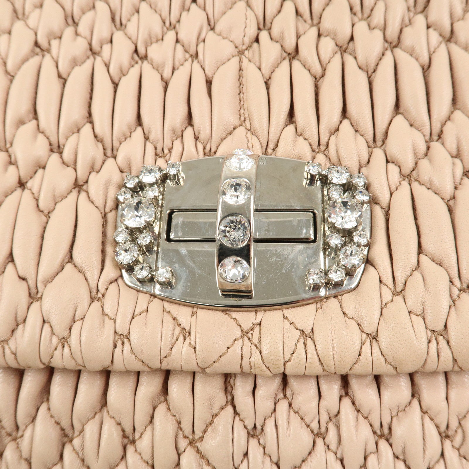 MIU MIU Matelasse Leather 2Way Bag Shoulder Bag Pink RP0169