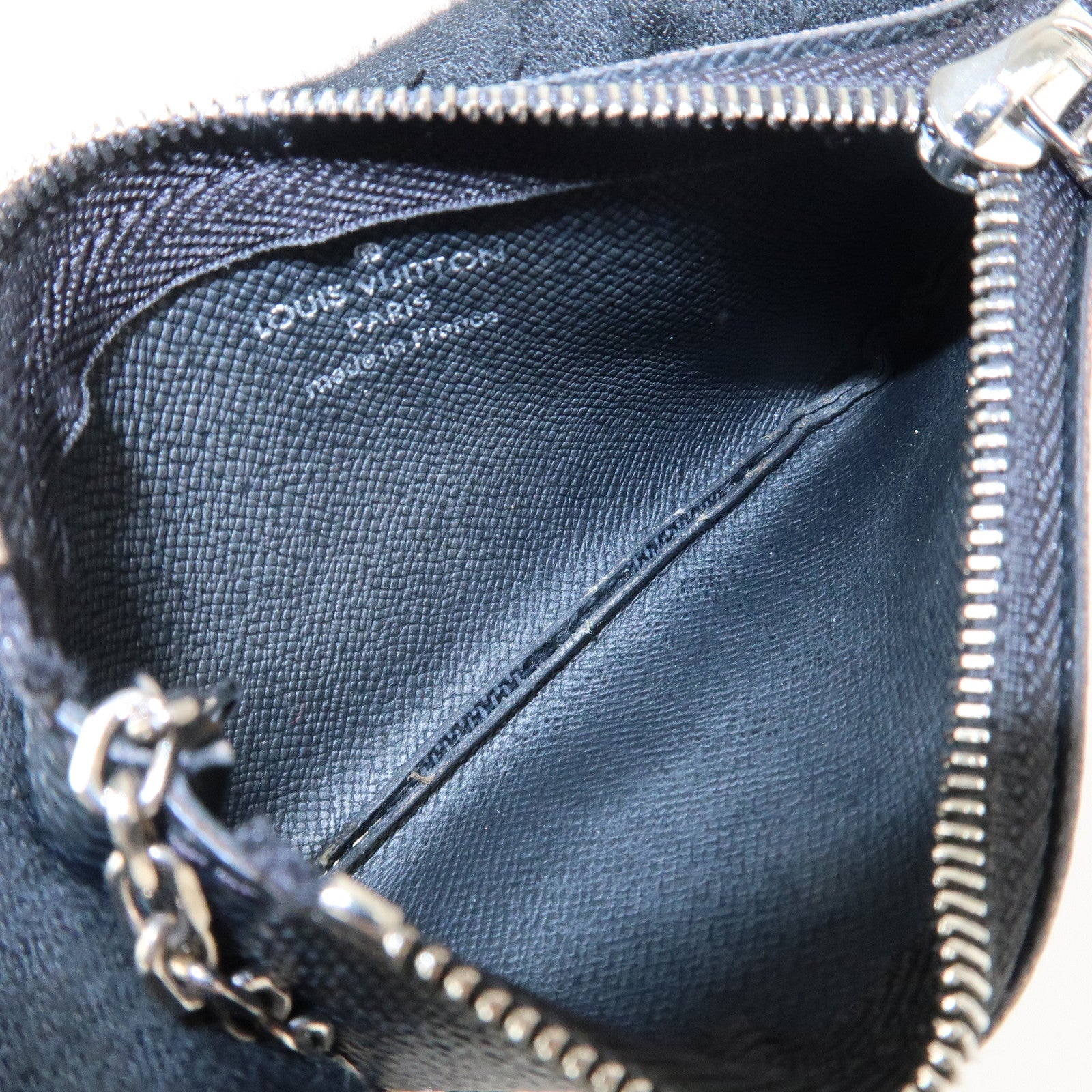 Louis Vuitton Damier Graphite Pochette Cles Coin Case Black N60155 Used