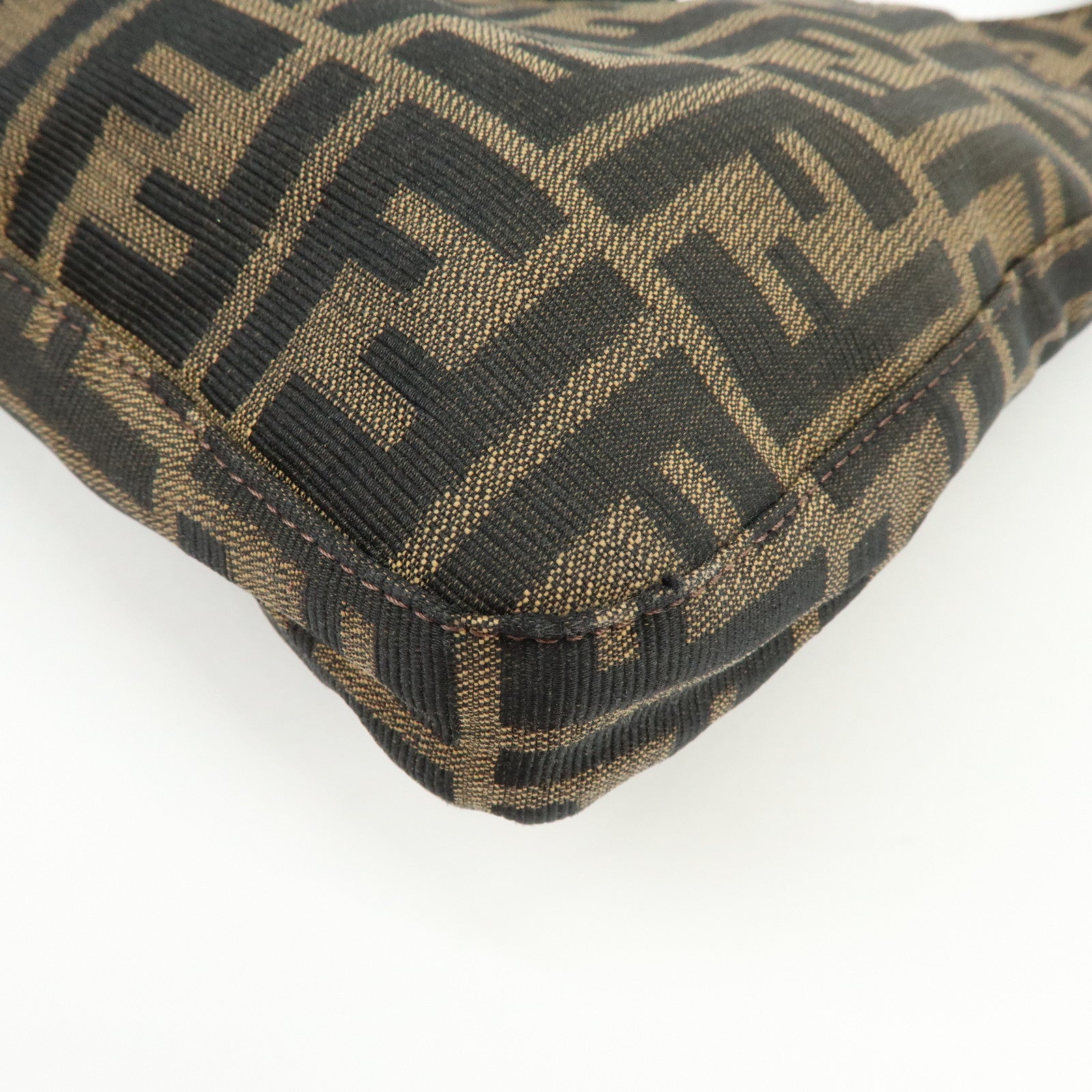 FENDI Zucca Canvas Shoulder Bag Hand Bag Brown Black 265690