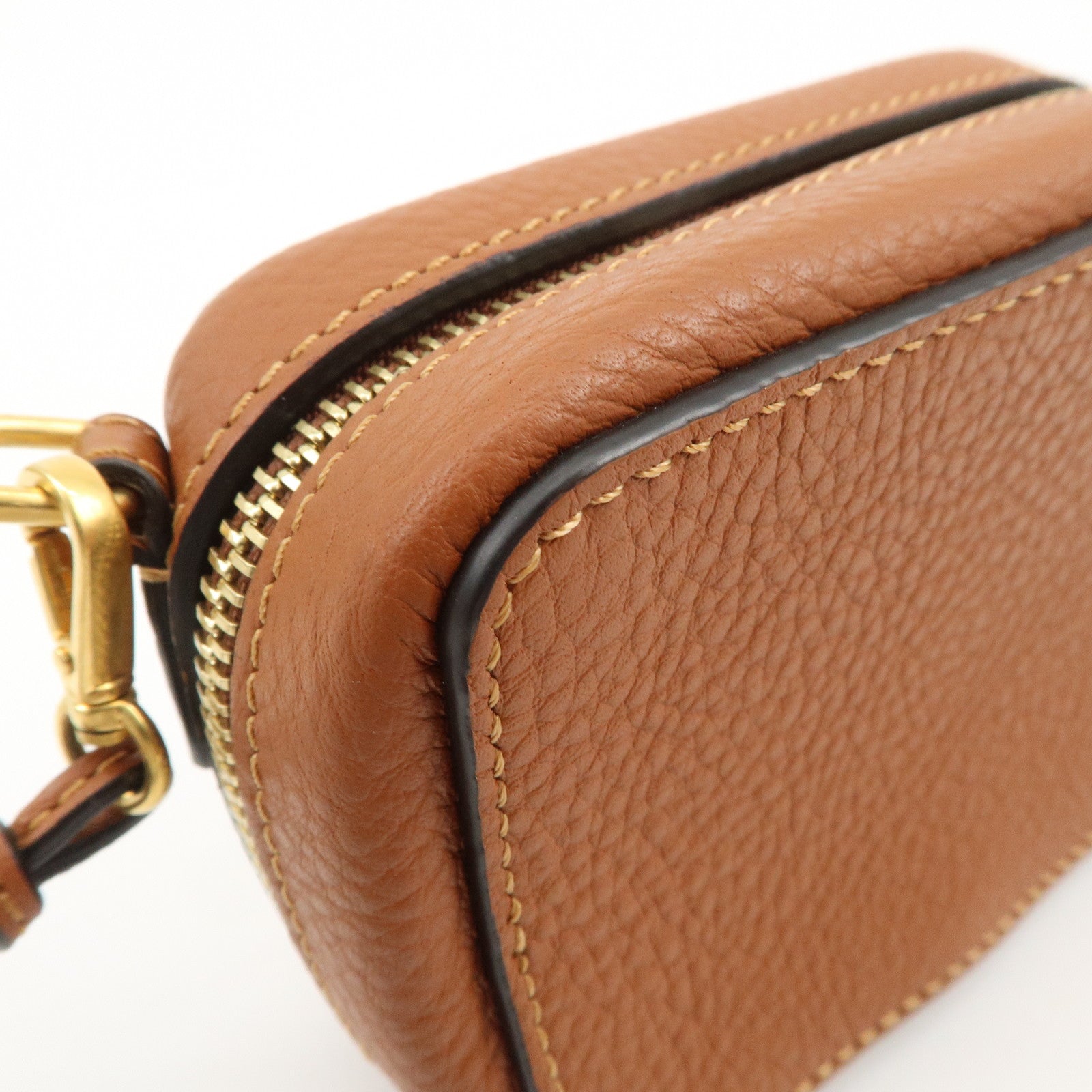 Chloe Marcie Logo Leather Shoulder bag Crossbody Bag Brown