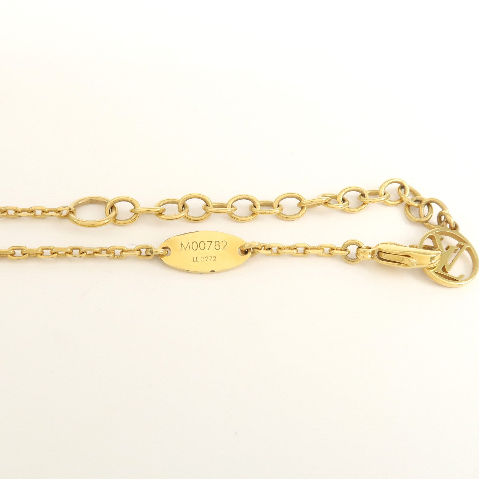 Louis Vuitton Collier Pillow Nanogram Metal Gold Necklace M00782