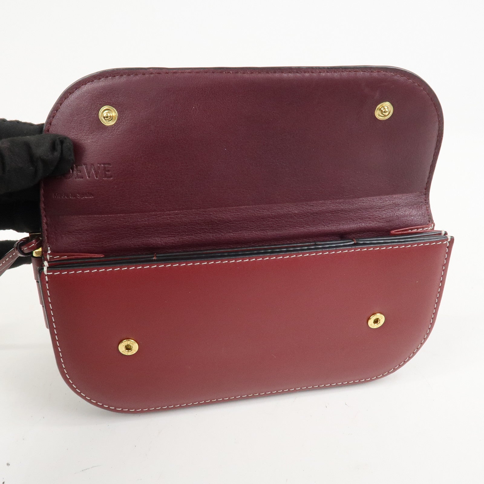 LOEWE Anagram Gate Continental Leather Long Wallet Bordeaux