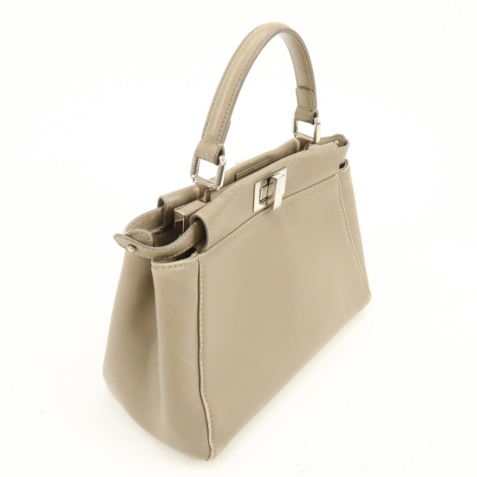 FENDI Mini Peekaboo 2Way Shoulder Bag Hand Bag Brown 8BN244