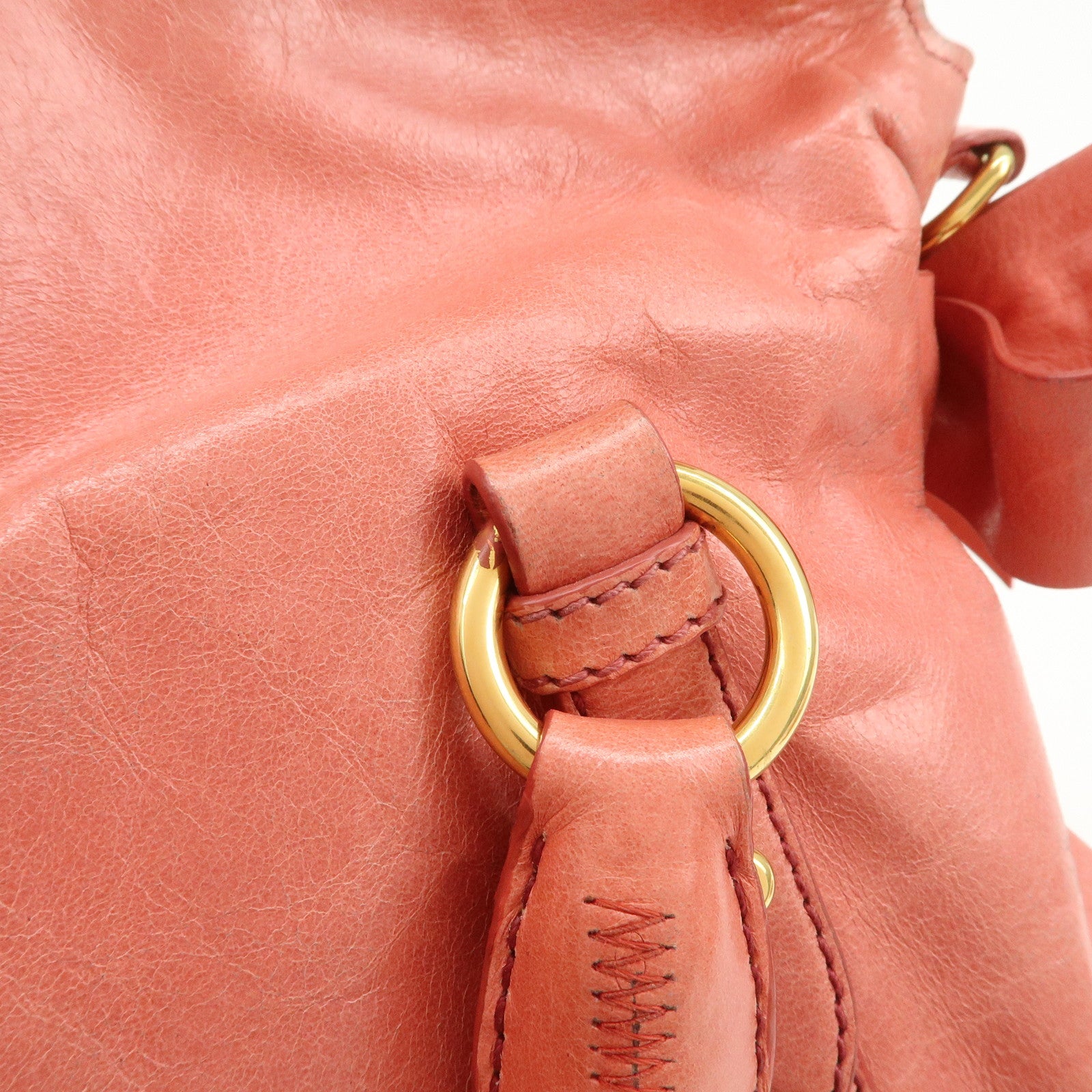 MIU MIU Leather Ribbon 2Way Shoulder Bag Hand Bag Pink RT0365