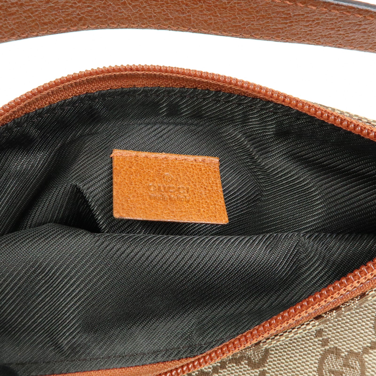 GUCCI GG Canvas Leather Mini Hand Bag Pouch Beige Brown 103399
