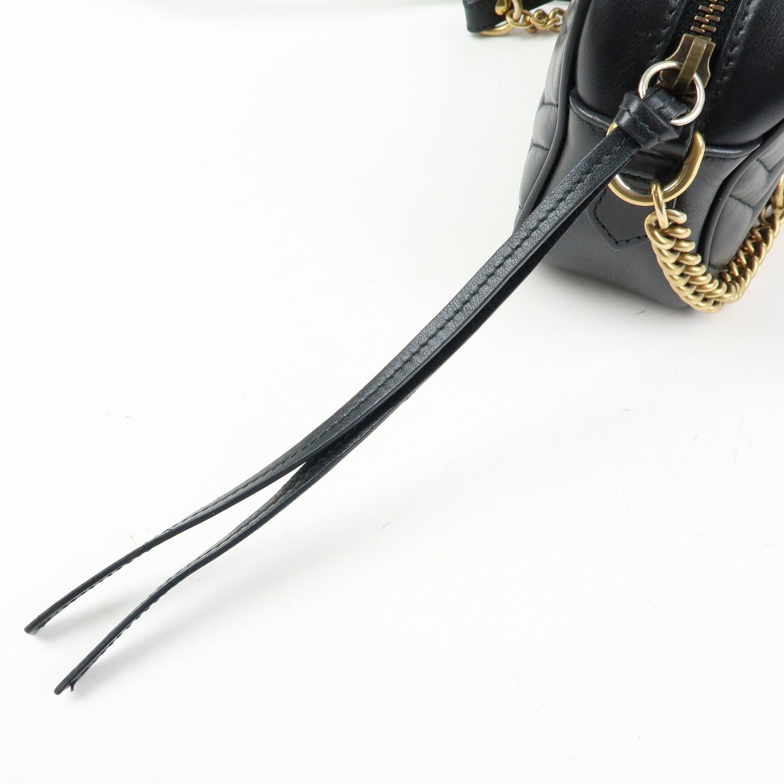 GUCCI GG Marmont Leather Shoulder Bag Crossbody Bag Black 448065