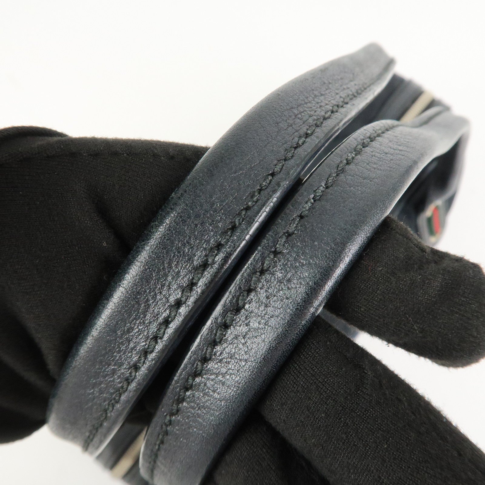 GUCCI Princy Sherry GG Canvas Leather Boston Bag Black 161720