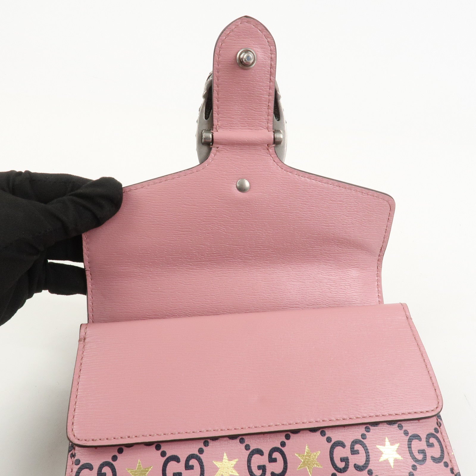 GUCCI Dionysus Leather Chain Shoulder Bag Valentine Limited 421970