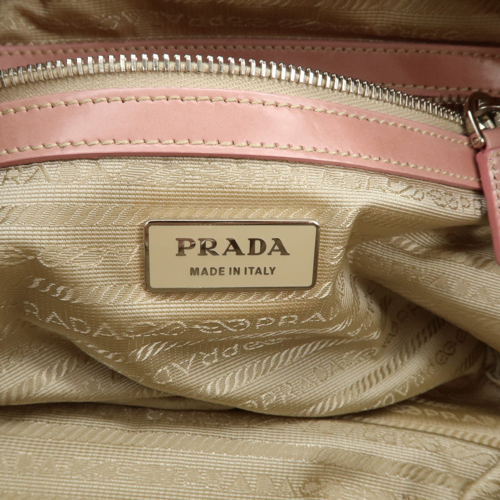PRADA Nylon Leather Shoulder Bag Hand Bag Boston Bag Pink BR3150