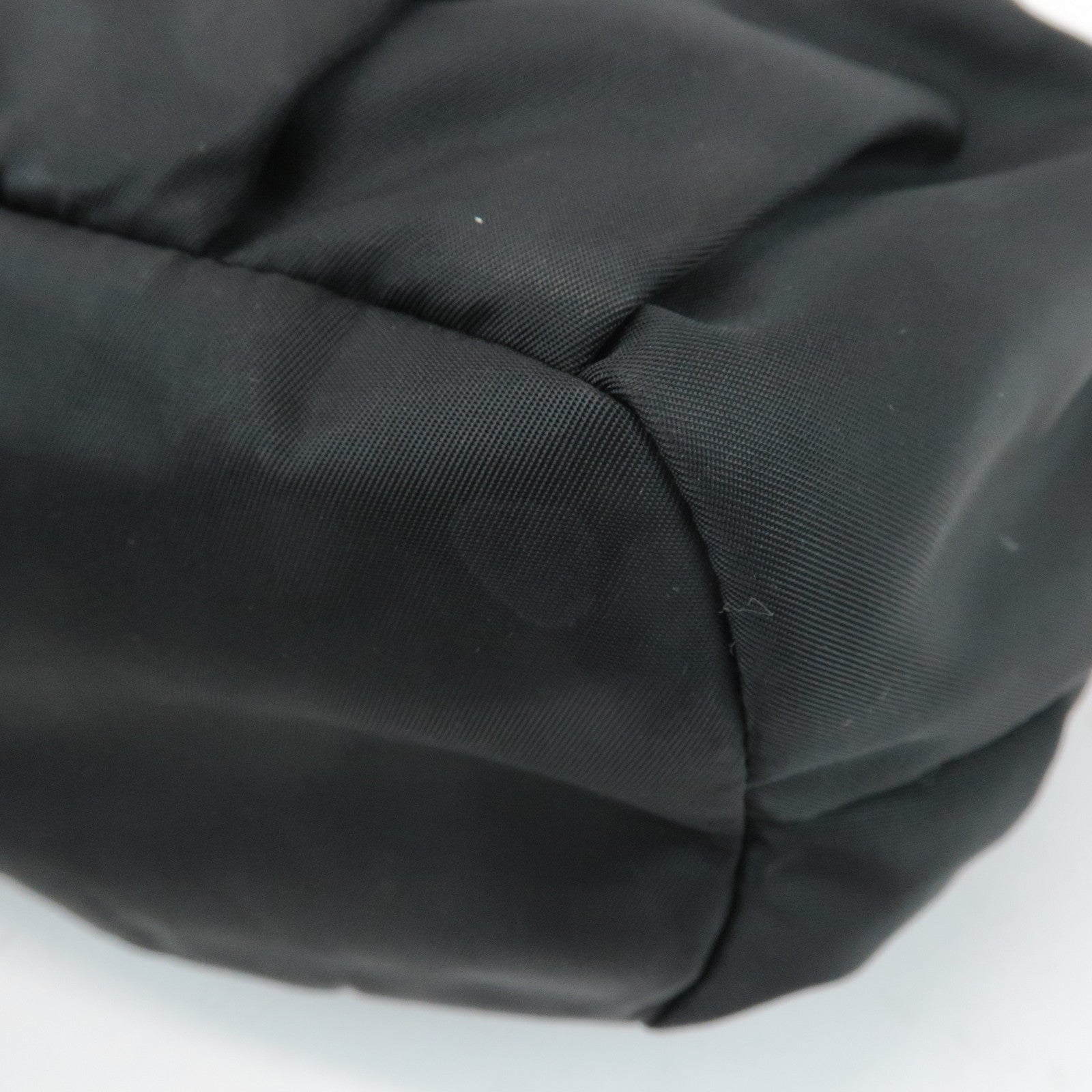 PRADA Ribbon Leather Nylon Shoulder Bag Hand Bag Black