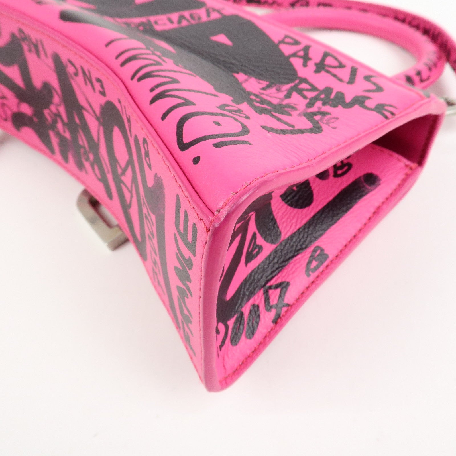 BALENCIAGA Hourglass XS 2Way Hand Shoulder Bag Hot Pink 592833