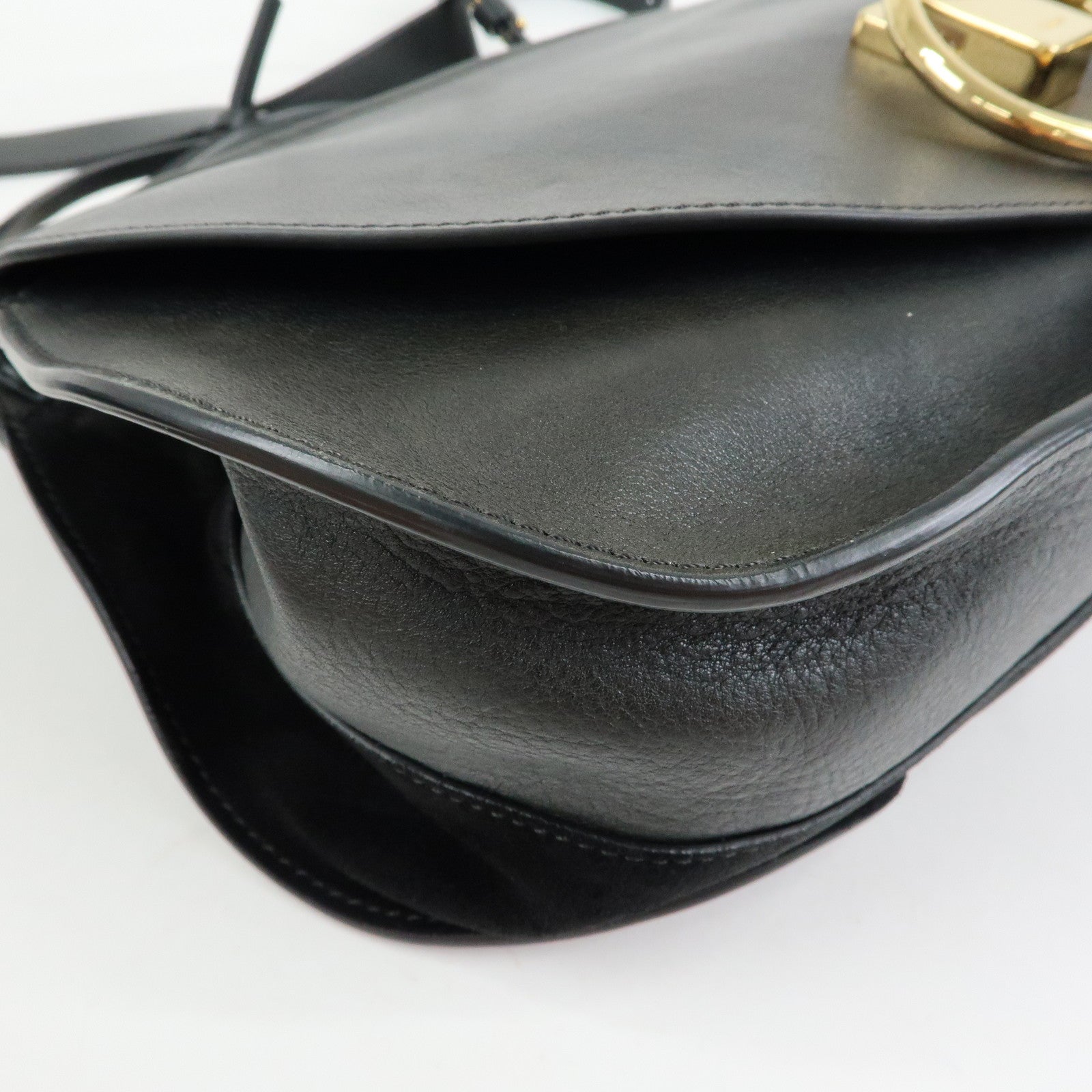 Chloe Goldie Leather 2Way Bag Shoulder Bag Hand Bag Black