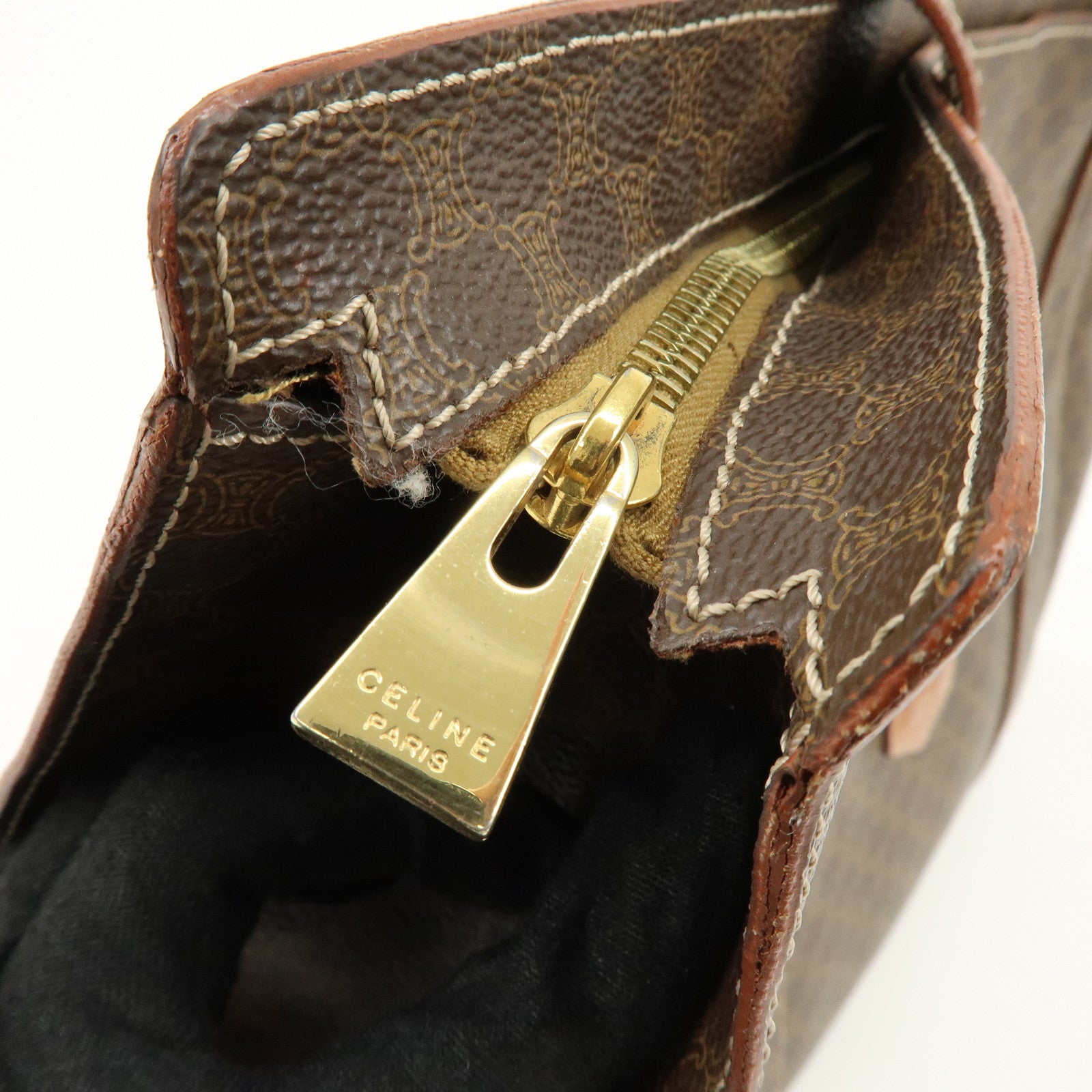 CELINE Macadam PVC Leather Tote Bag Shoulder Bag Brown