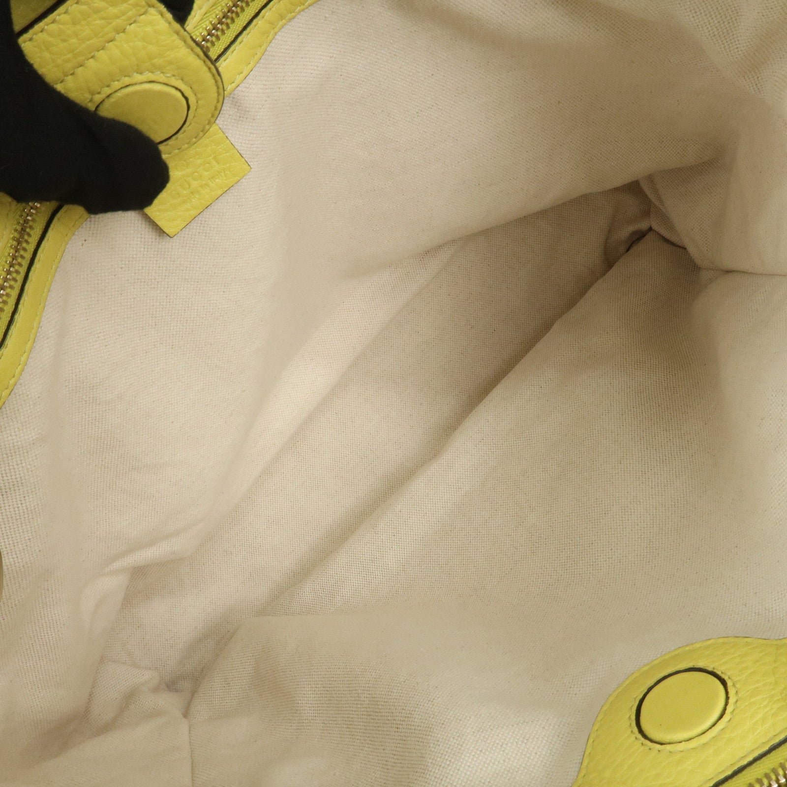 GUCCI Bamboo Shopper Large Tote Bag 2WAY Hand Bag Yellow 323658