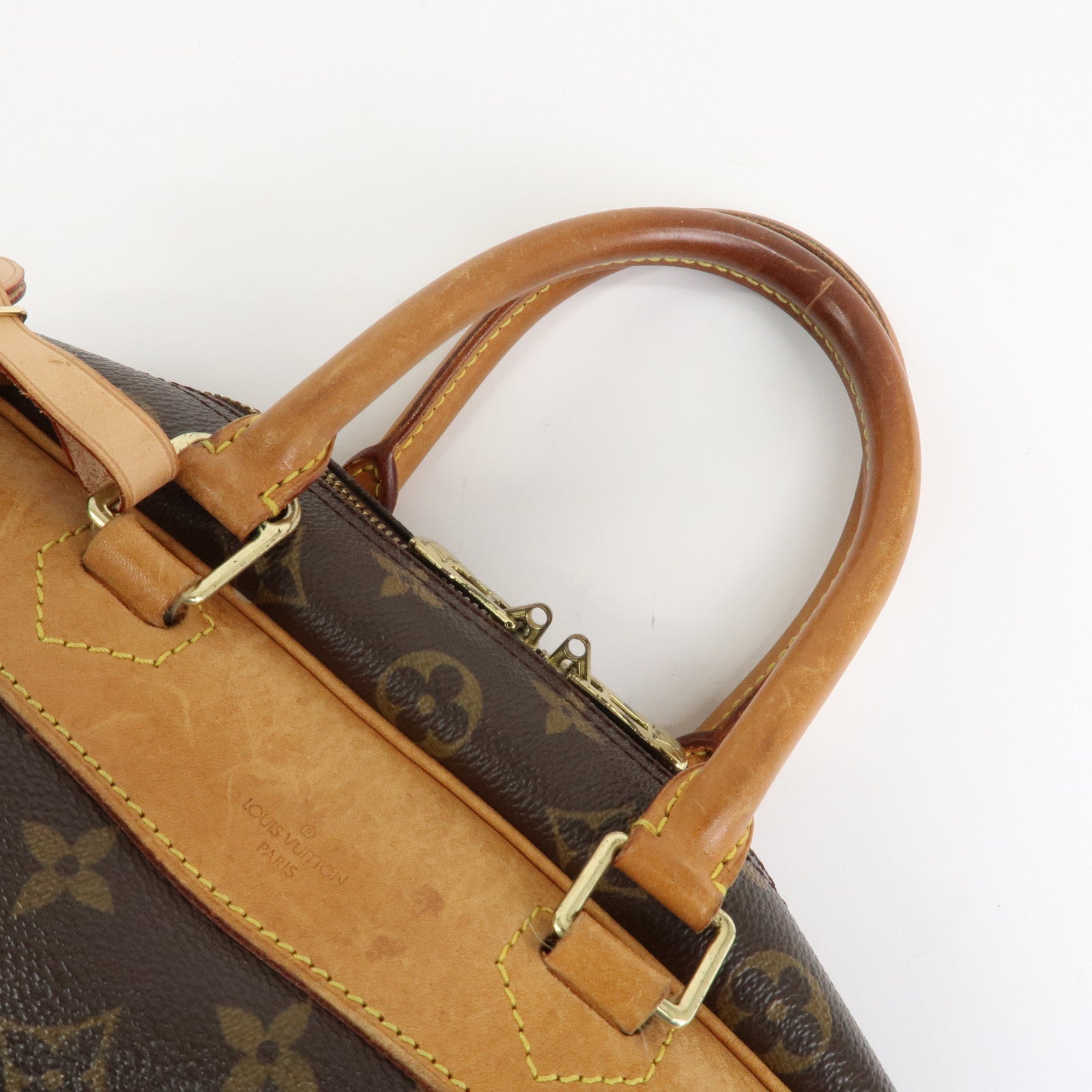 Louis Vuitton Leather Canvas Monogram Deauville Hand Bag M47270 Used