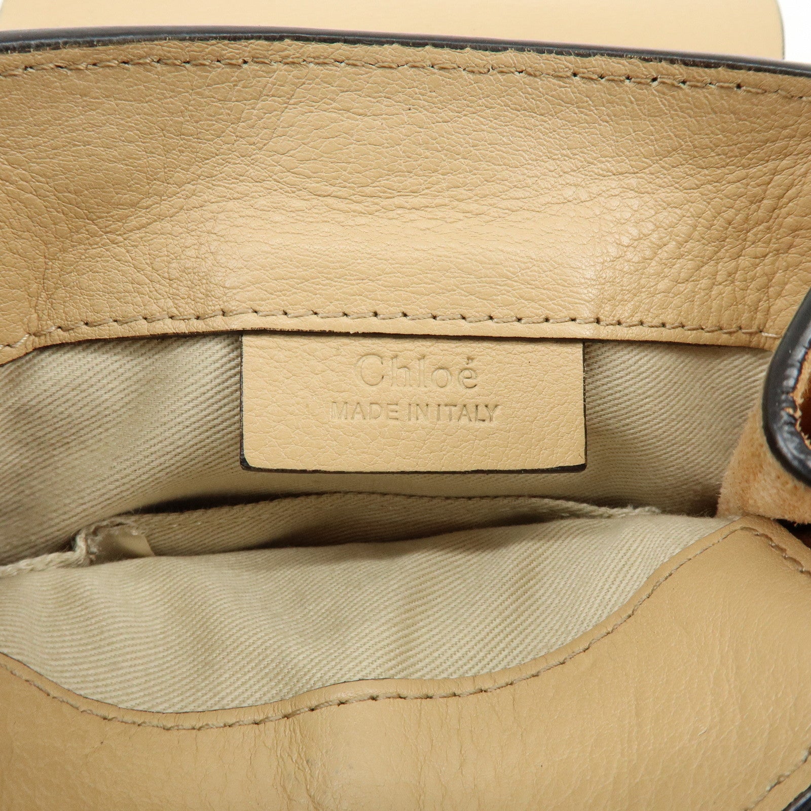 Chloe Faye Suede Leather 2Way Bag Backpack Hand Bag Beige